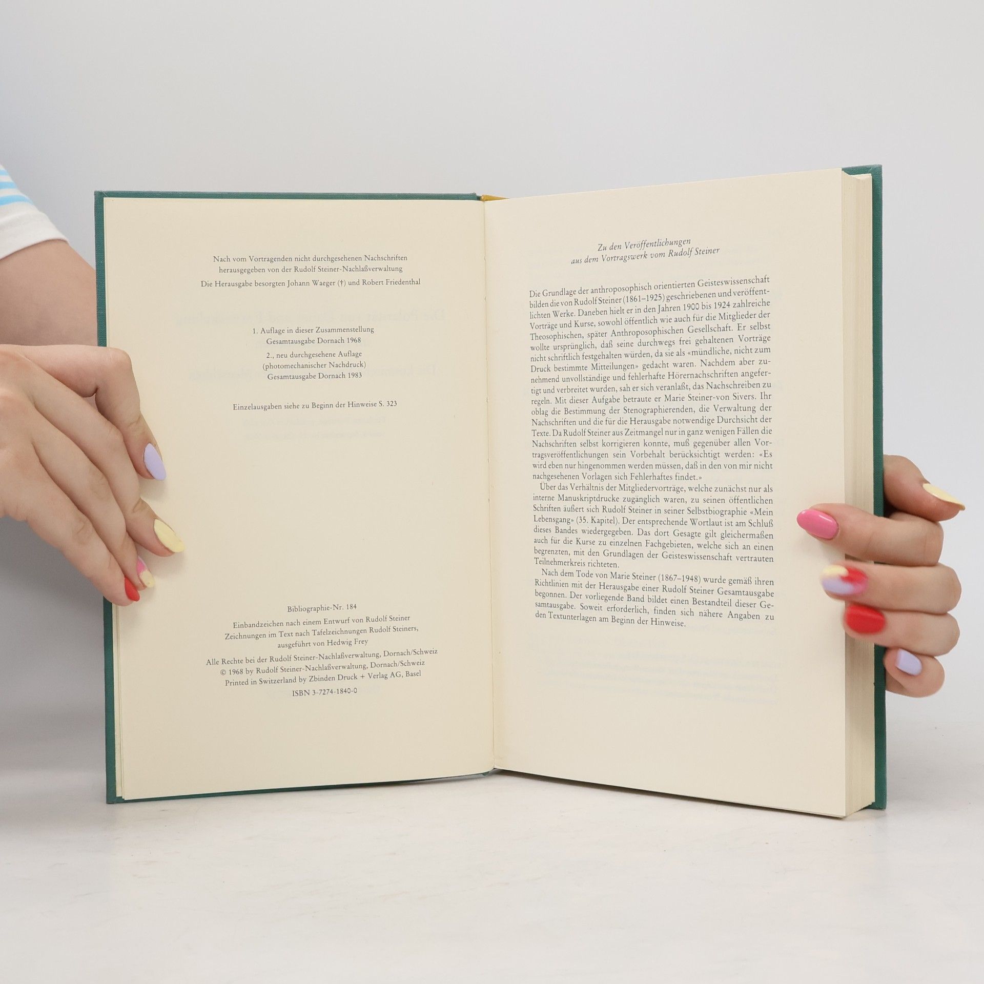 Rudolf Steiner Rudolf Steiner Gesamtausgabe: Schriften und Vorträge: Die Polarität von Dauer und Entwickelung im Menschenleben