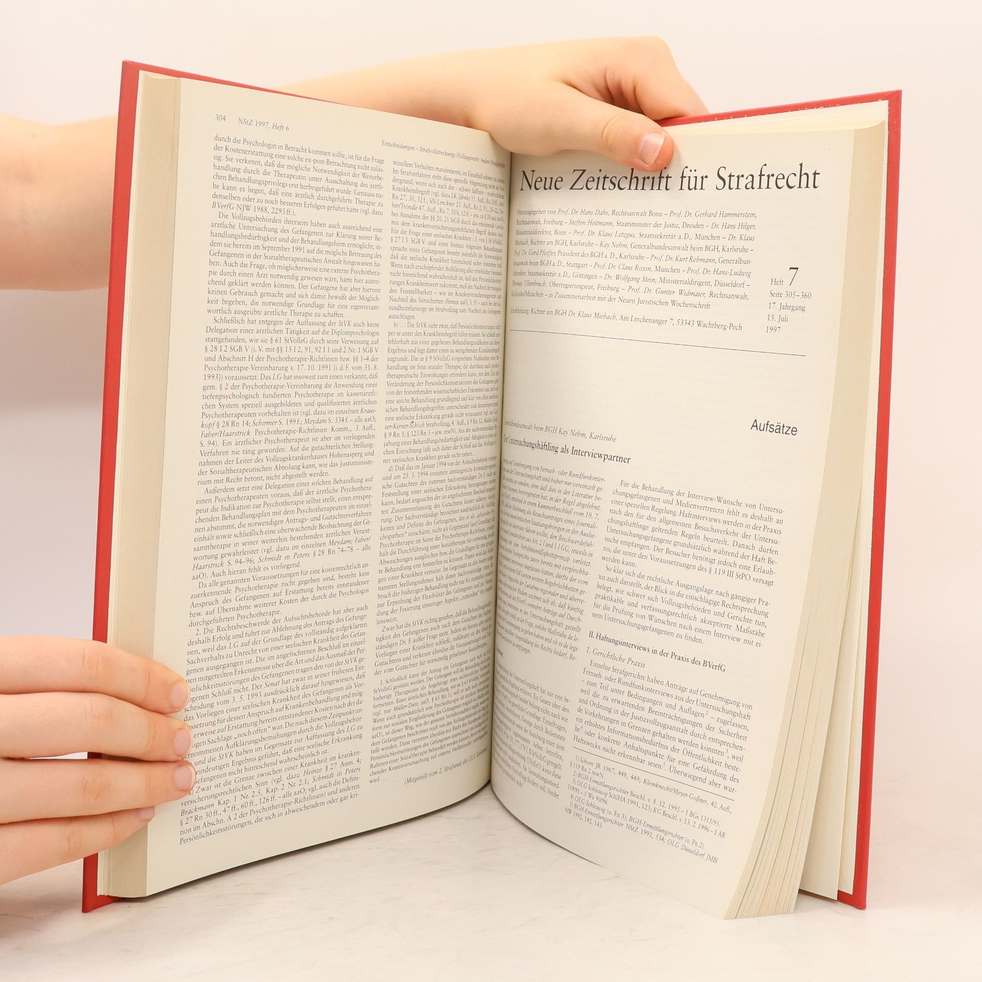 Gerhard Altvater Neue Zeitschrift für Strafrecht 17. Jahrgang 1997