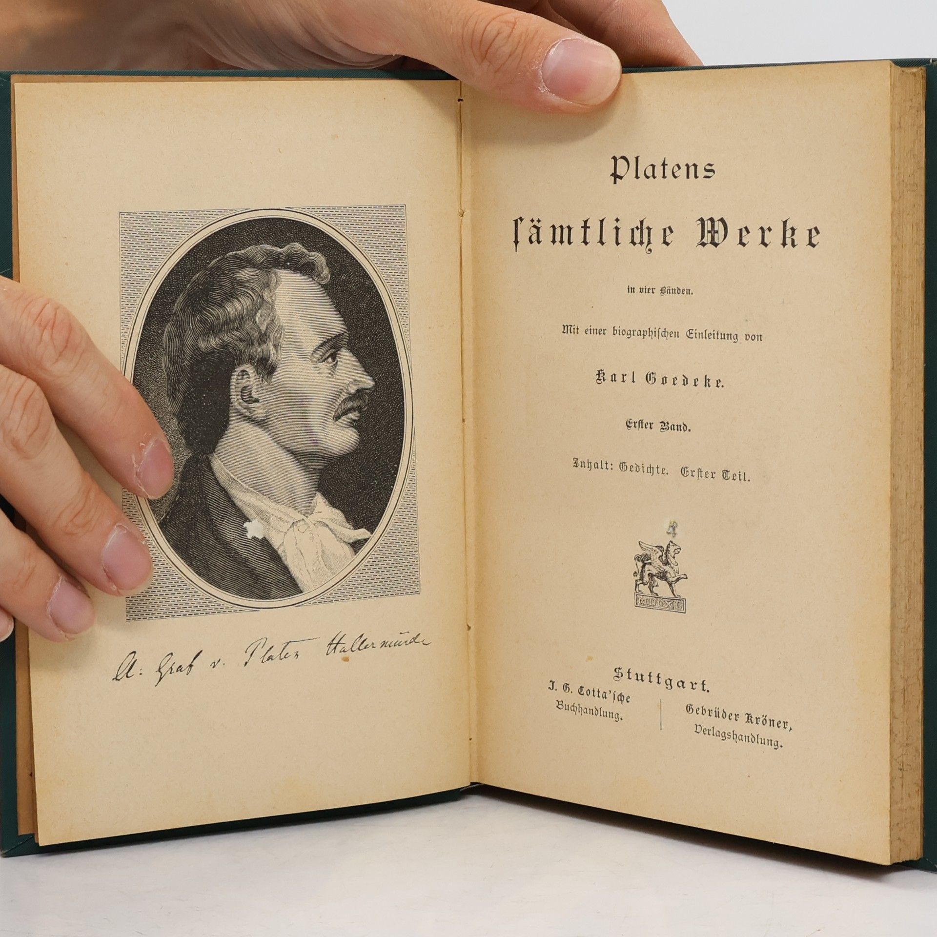 Karl Goedeke Platens Sämtliche Werke