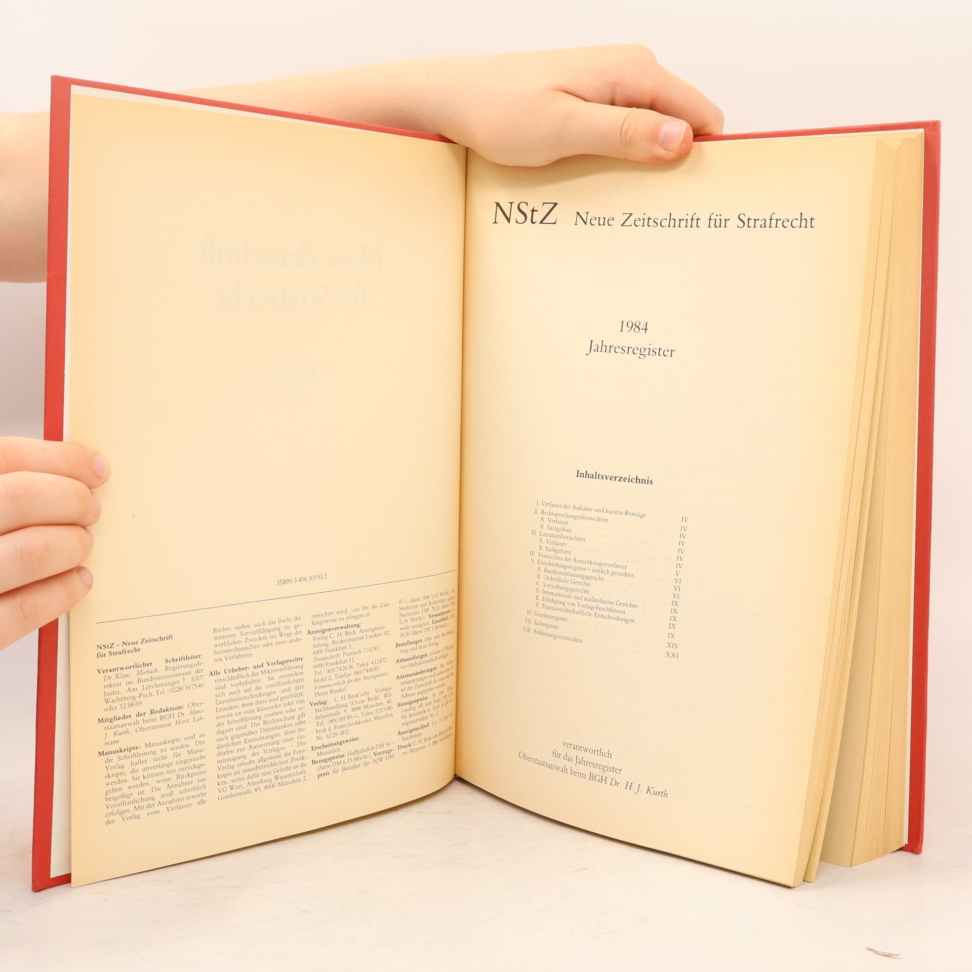 Klaus Miebach Neue Zeitschrift für Strafrecht 4. Jahrgang 1984