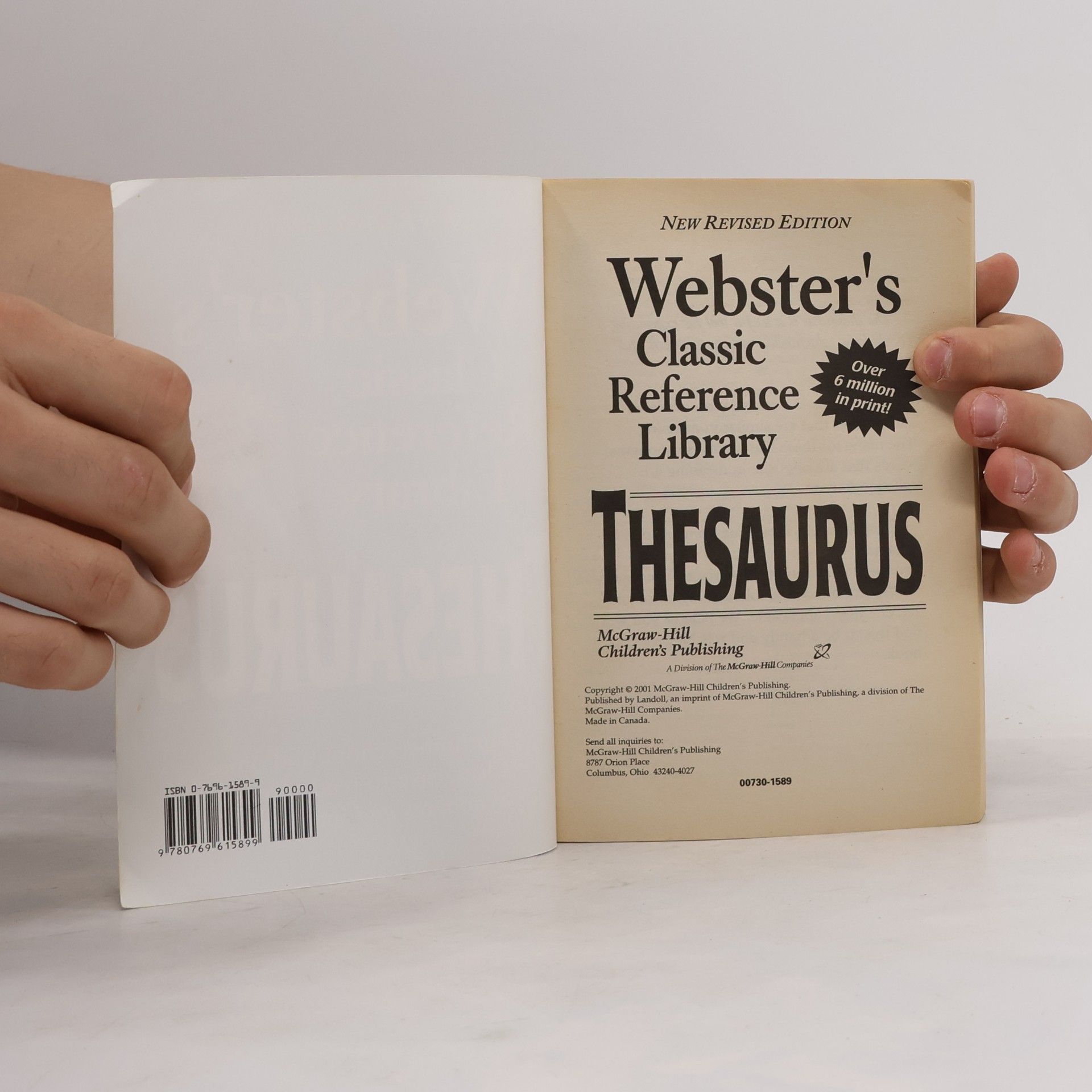 Anonymous Webster's Classic Reference Library: Thesaurus - New Revised Edition