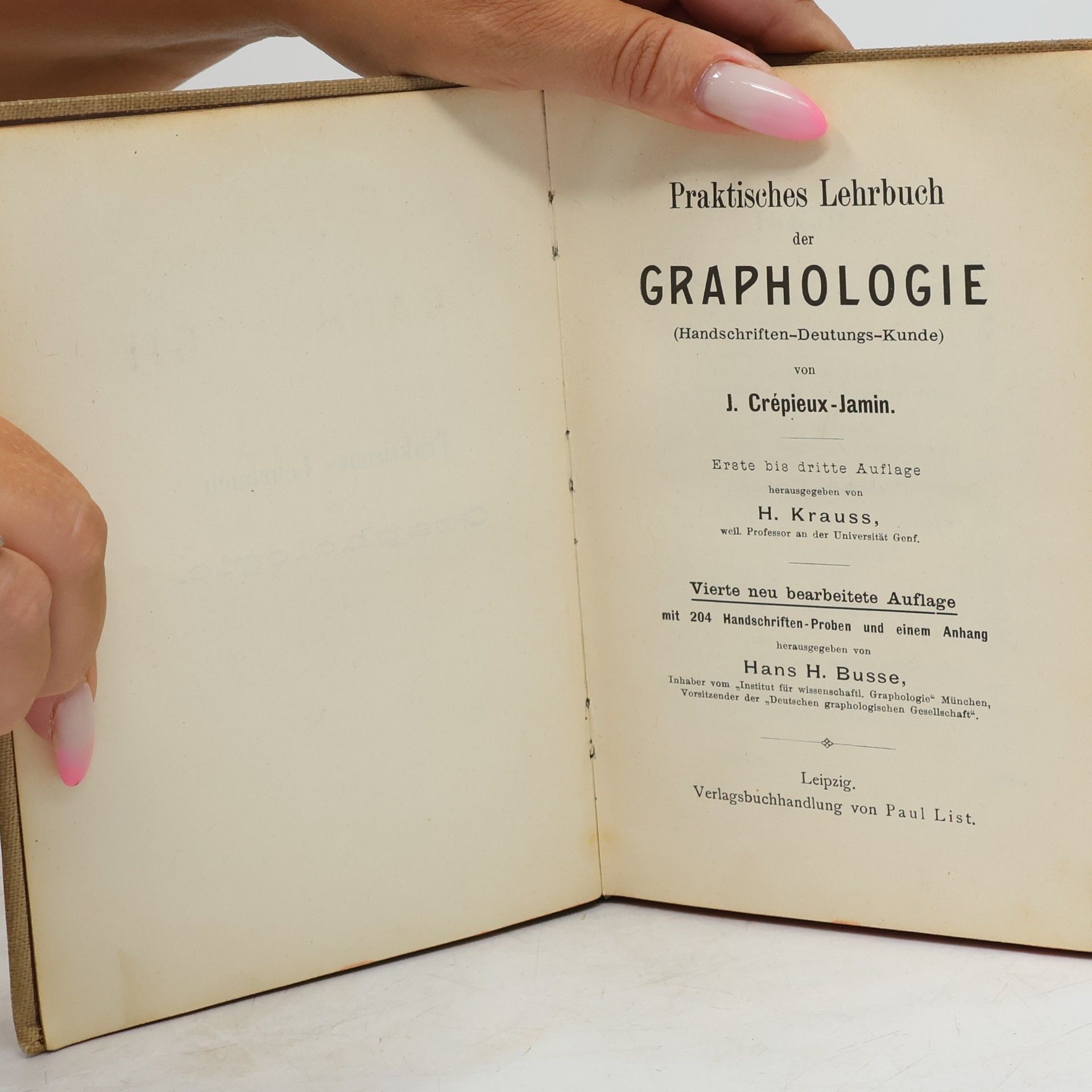 Jules Crépieux-Jamin Praktisches Lehrbuch der Graphologie