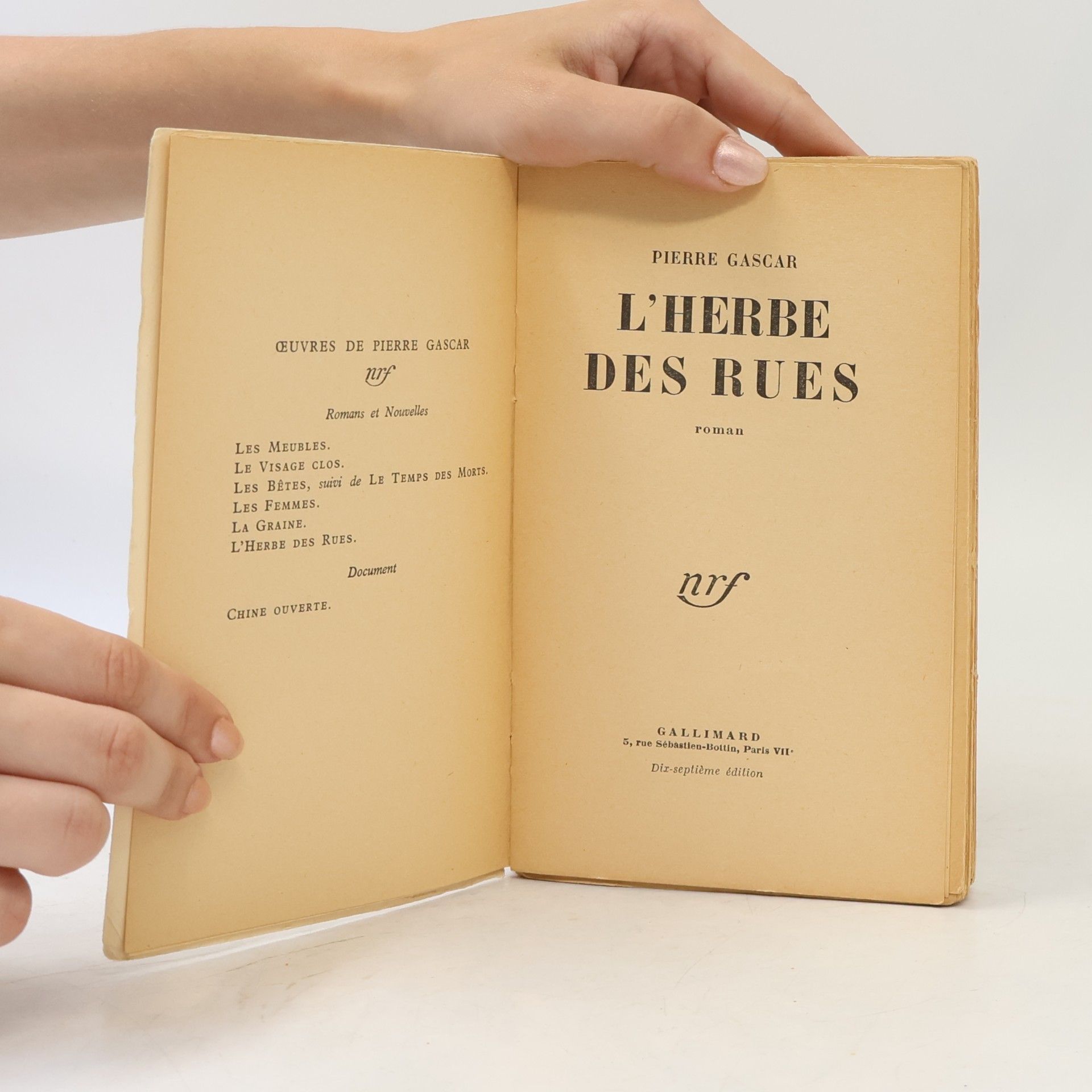 Pierre Gascar L'Herbe des rues
