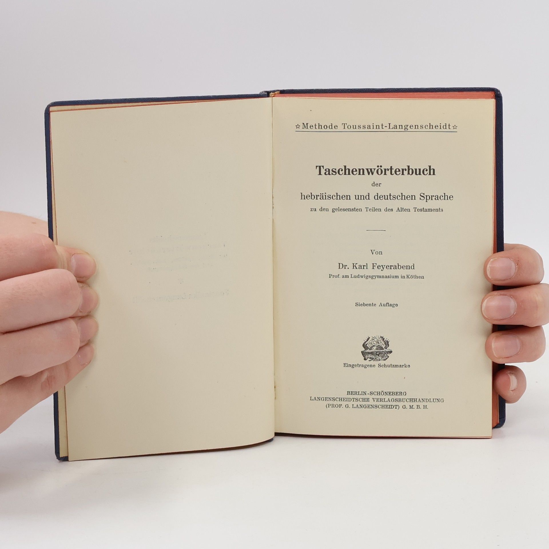 Paul Feyerabend Taschenwörterbuch der hebräischen und deutschen Sprache