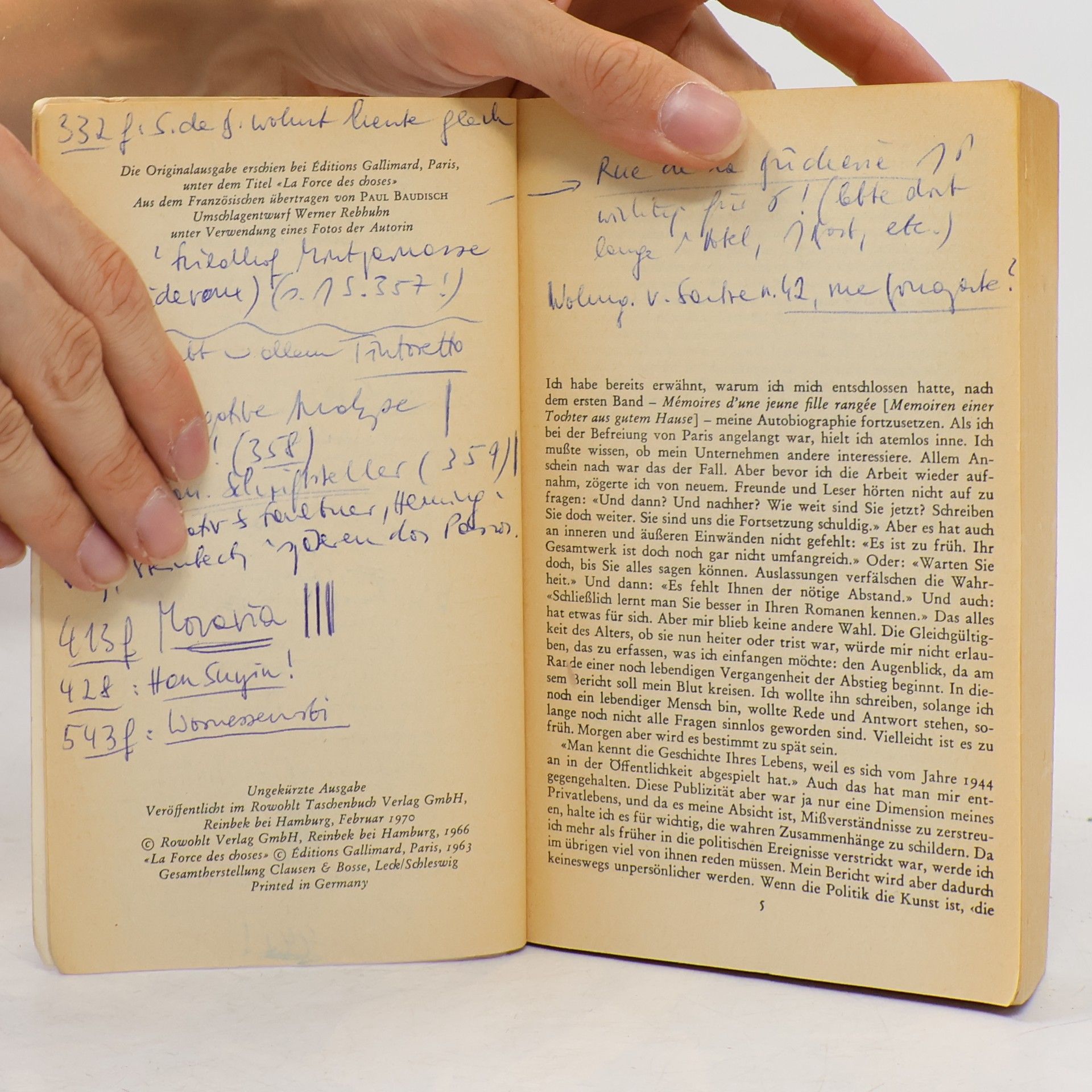 Simone de Beauvoir Der Lauf der Dinge