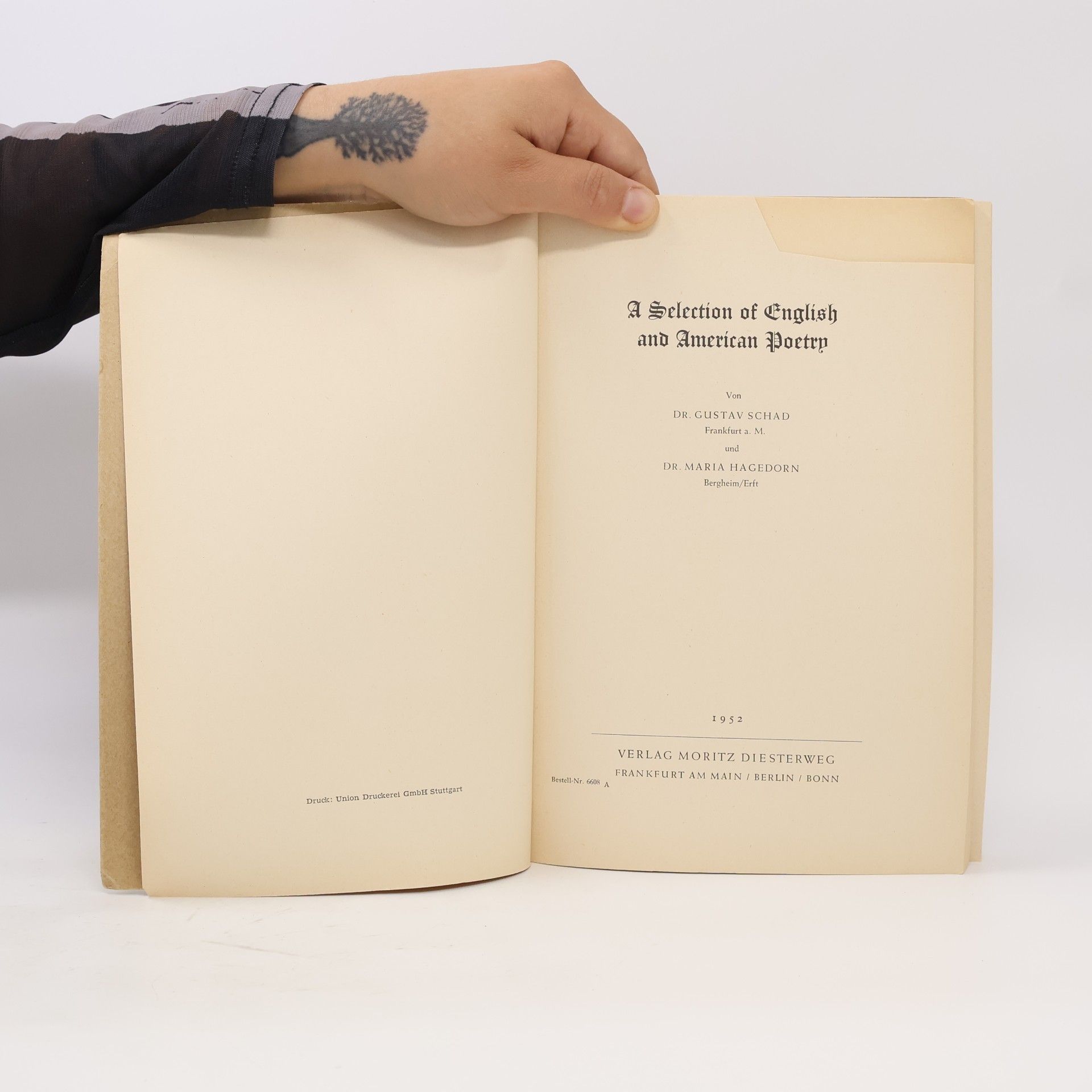 Gustav Schad A Selection of English and American Poetry