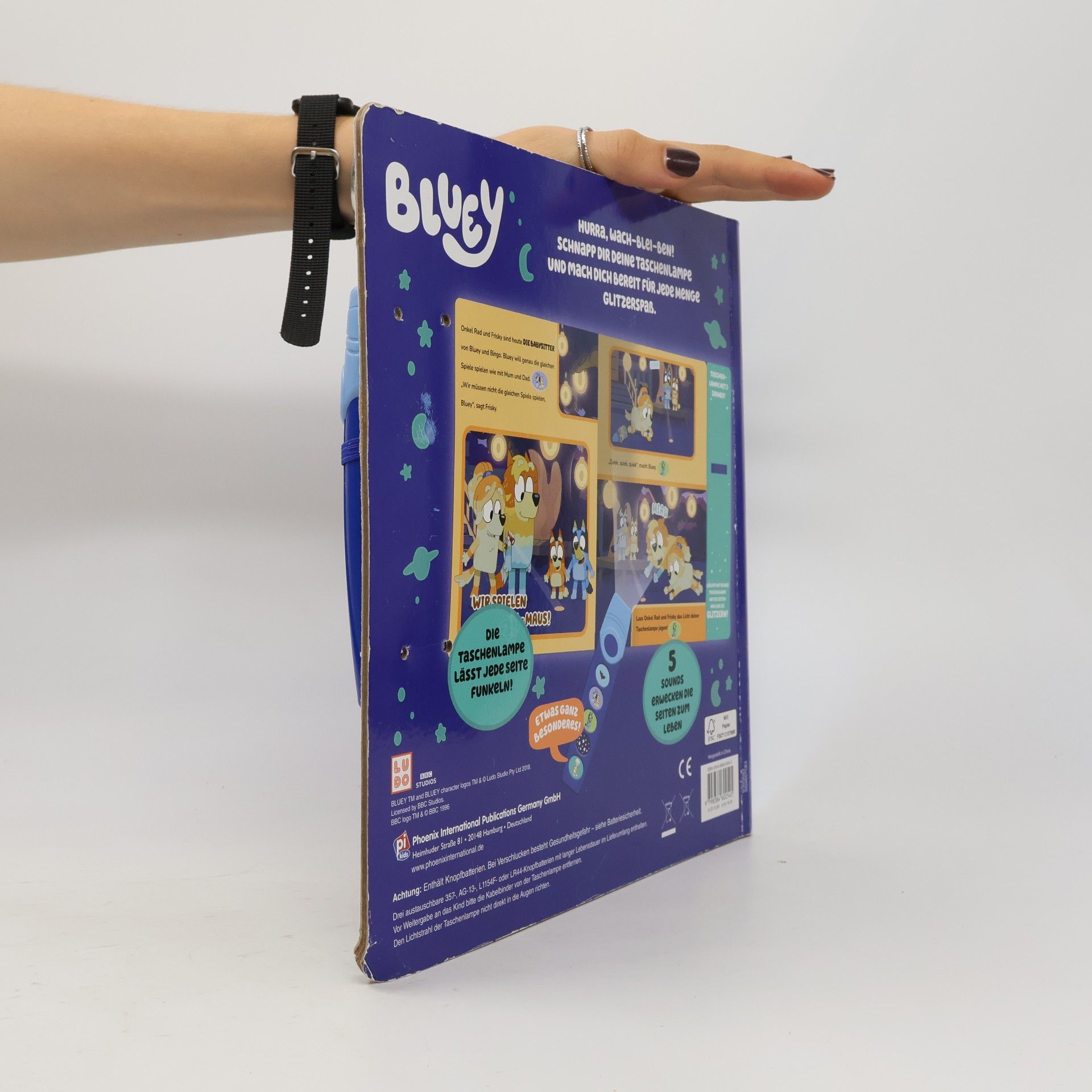 Kolektiv autorů Bluey - Oooh, das glitzert! - Interaktives Taschenlampen-Soundbuch mit 5 Geräuschen und Glitzerseiten