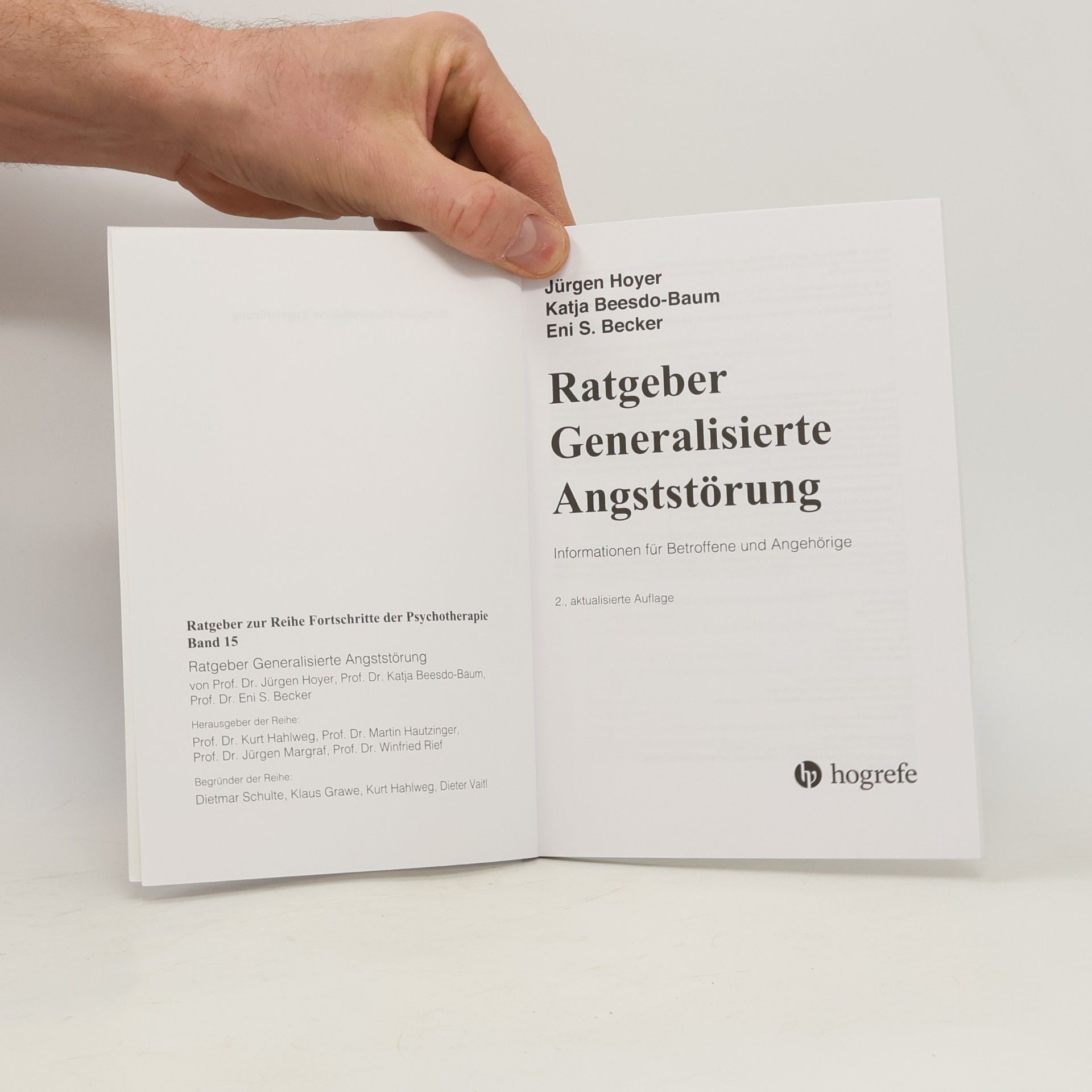 Jürgen Hoyer Ratgeber Generalisierte Angststörung