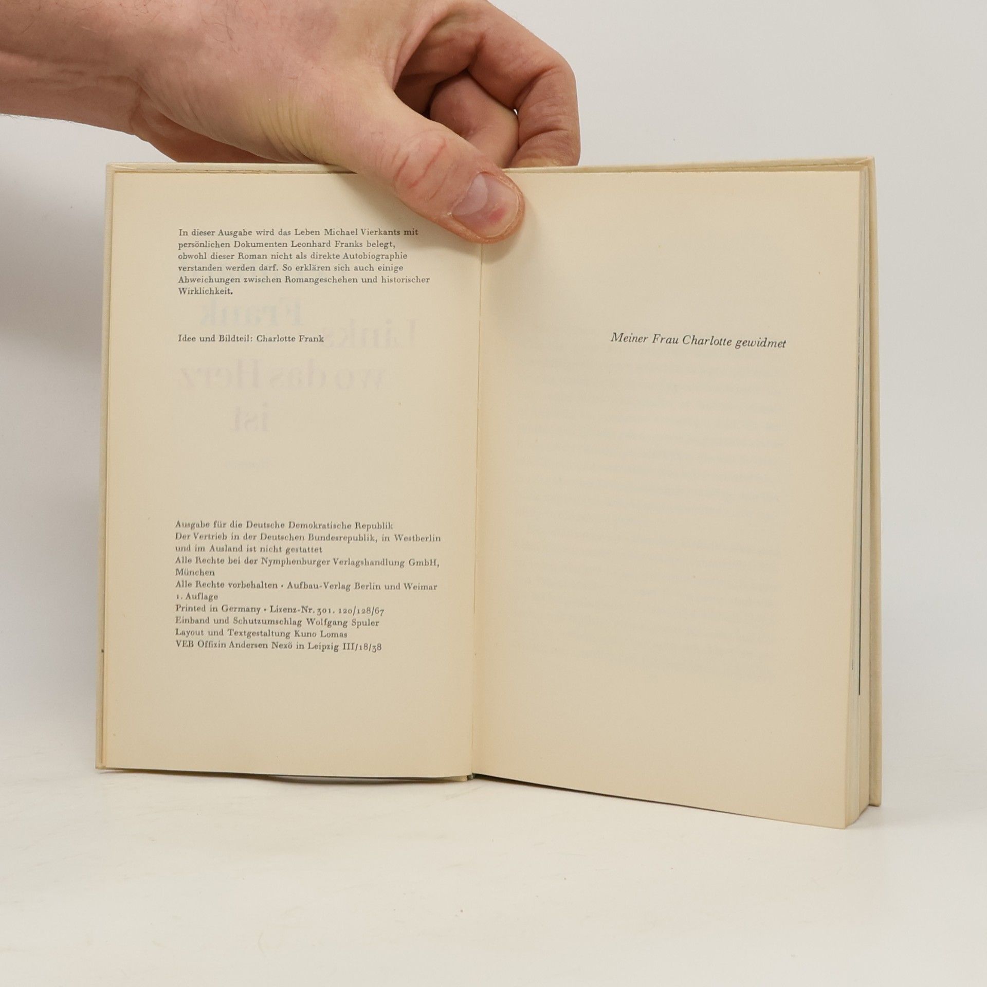 Leonhard Frank Links wo das Herz ist.