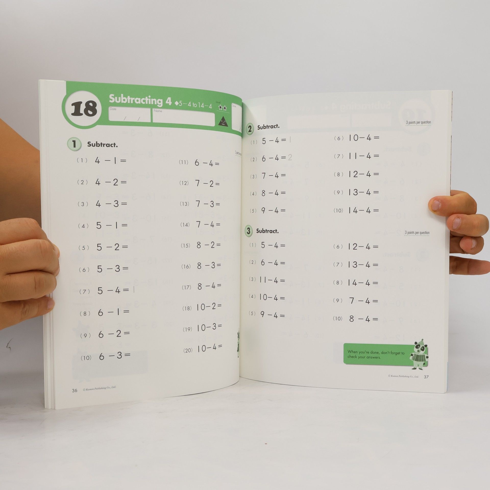 Kolektiv autorů Kumon Math Workbooks - 1: Grade 1 Subtraction