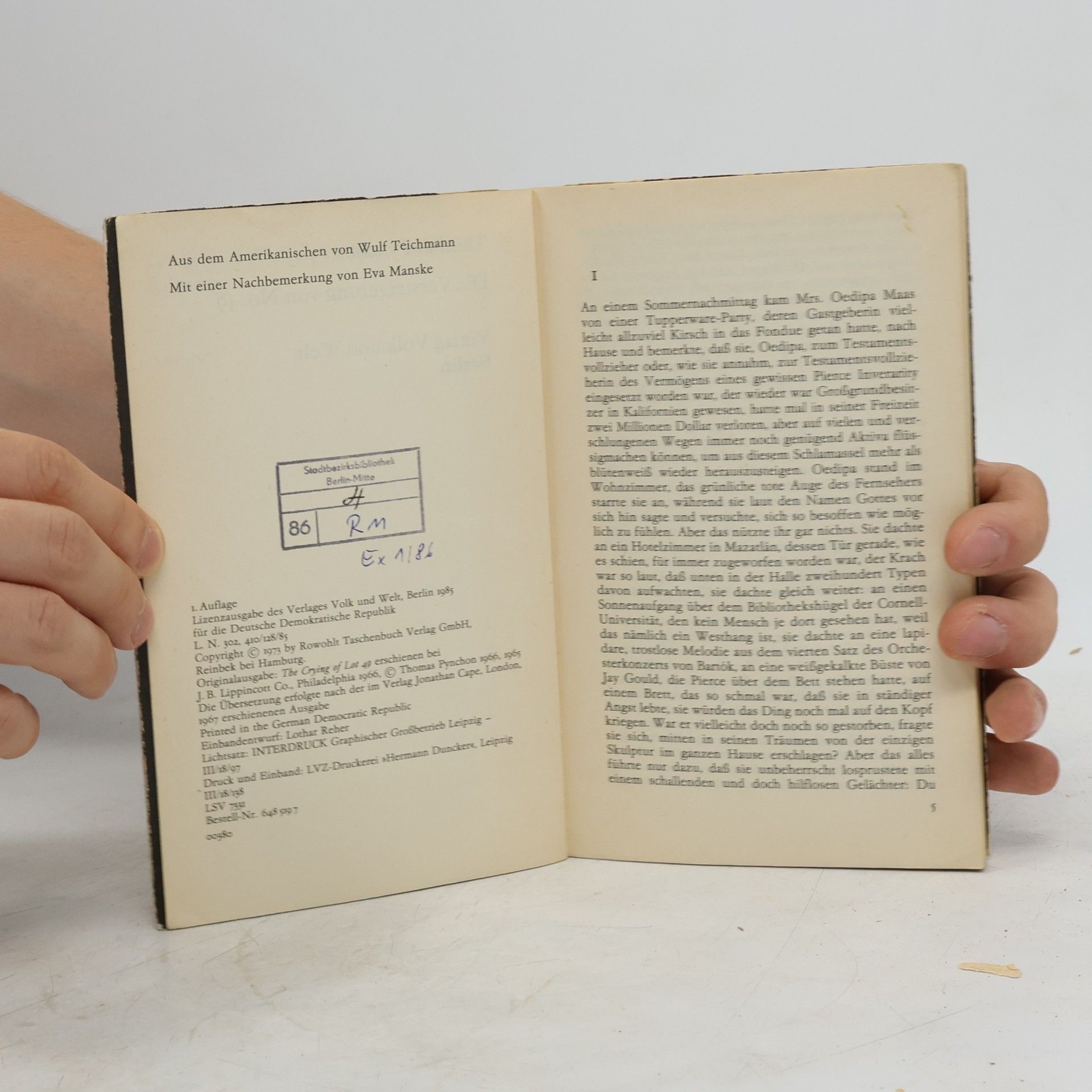 Thomas Pynchon Die Versteigerung von No. 49