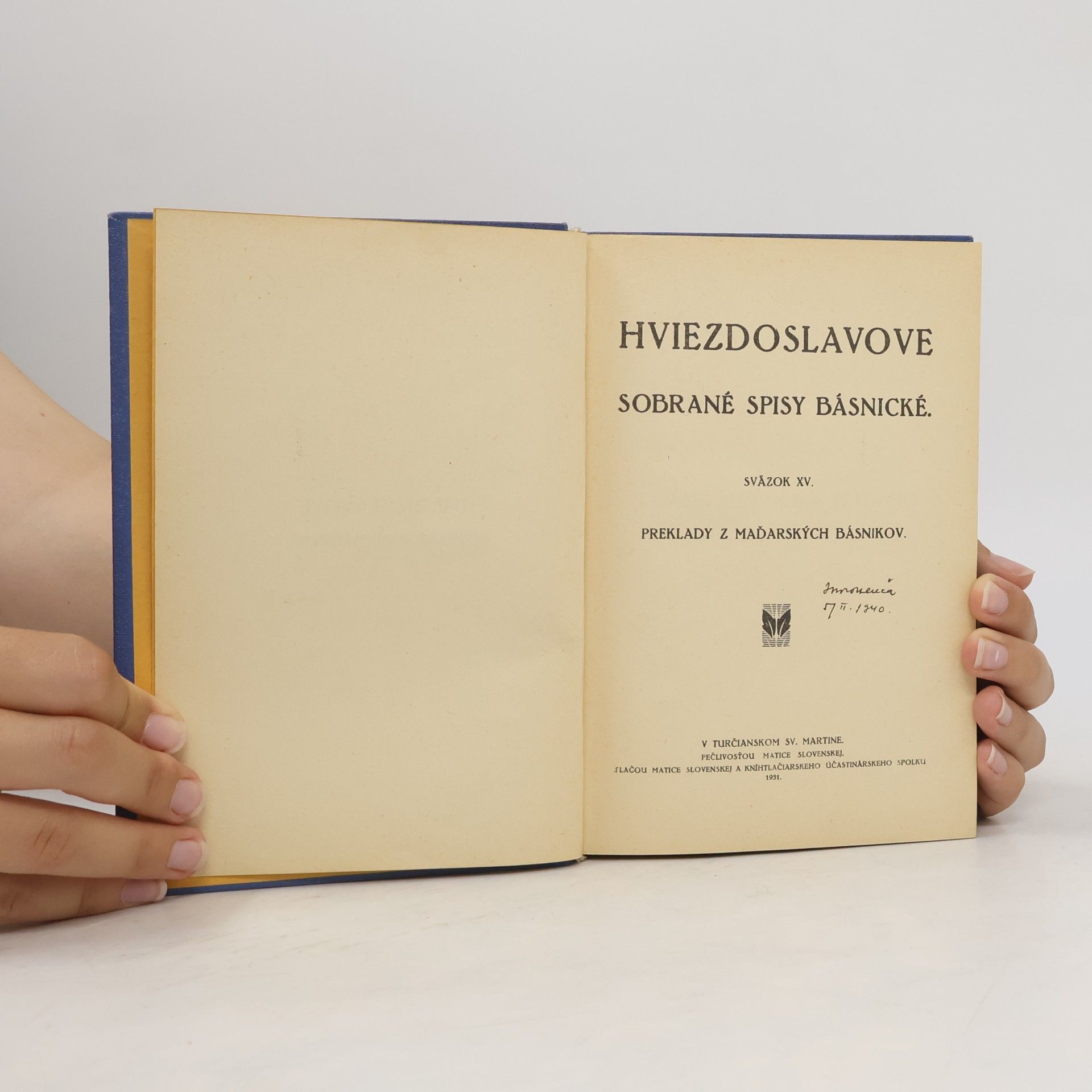 Collectif d'auteurs Hviezdoslavove sobrané spisy básnické. Svazok XV.