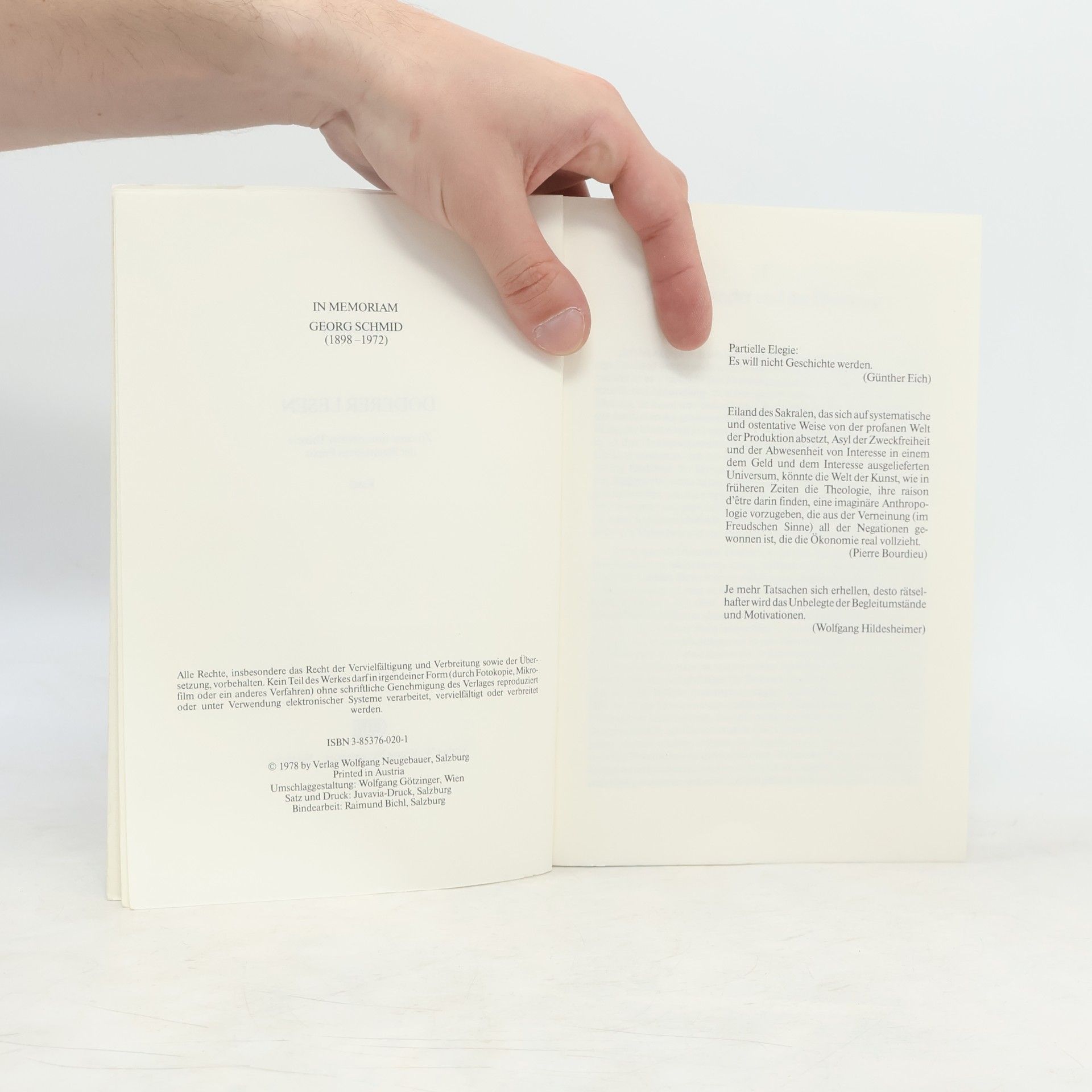 Georg Schmid Doderer lesen