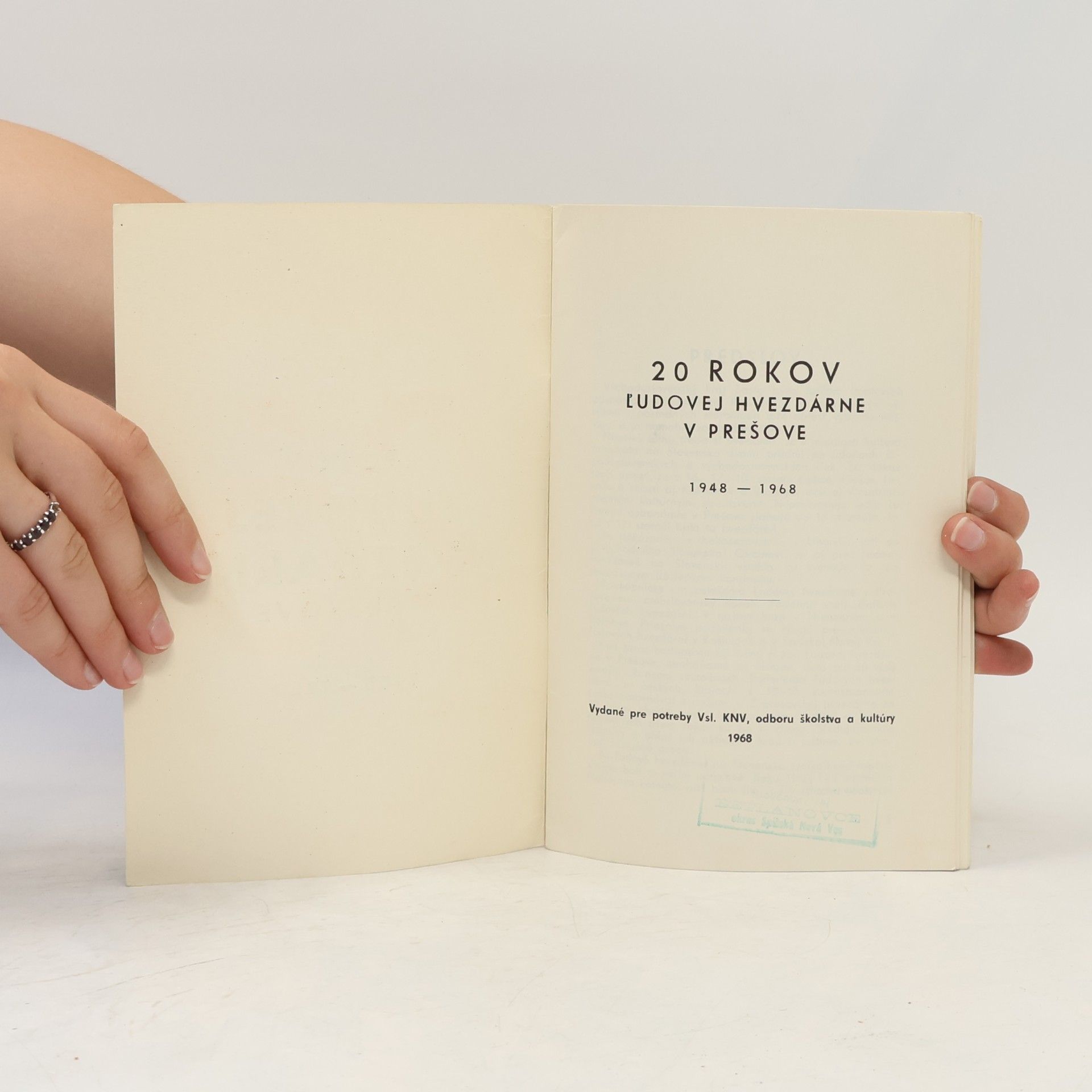 Autorenkollektiv 20 rokov Ľudovej hvezdárne v Prešove (1948 – 1968).