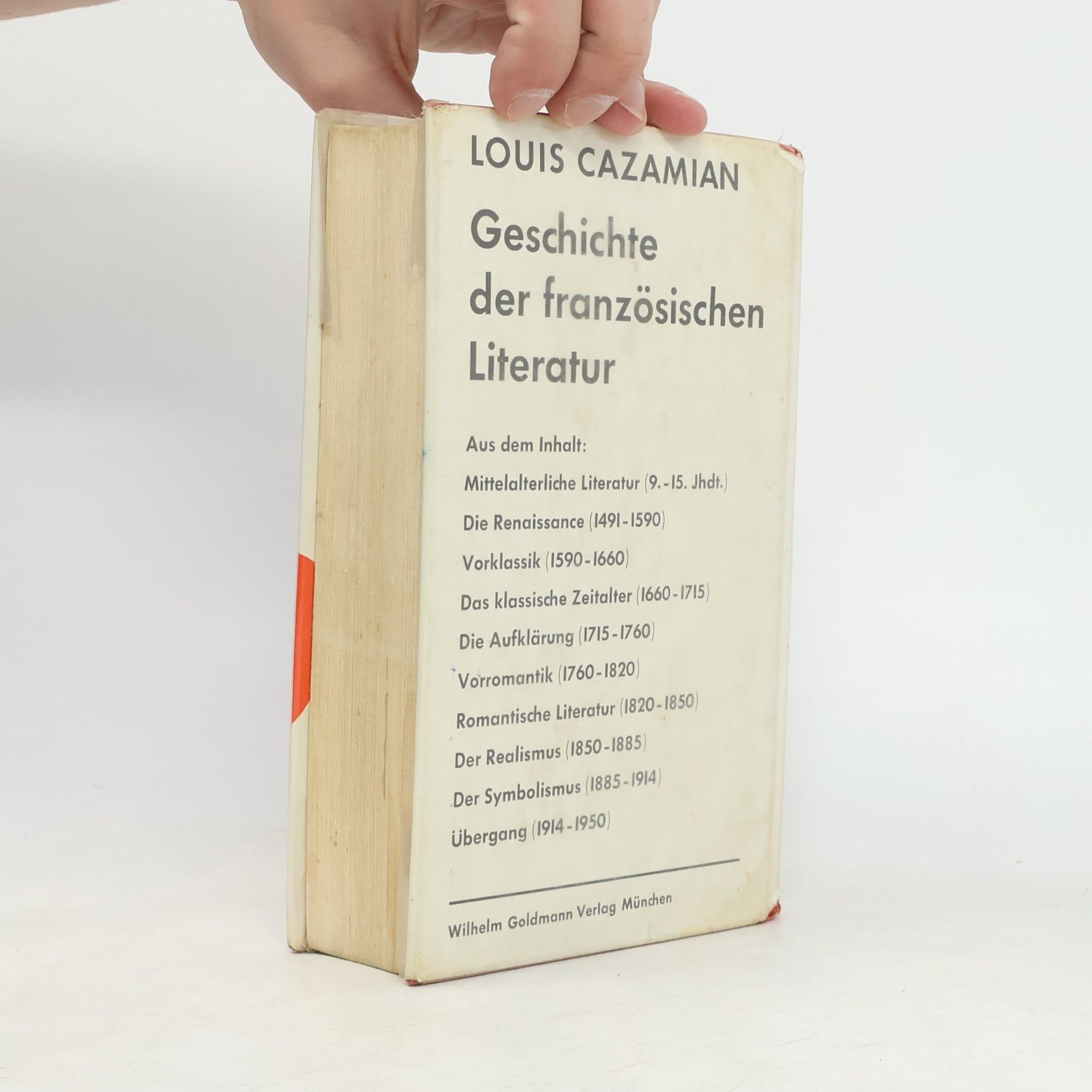 Louis Cazamian Geschichte der französischen Literatur