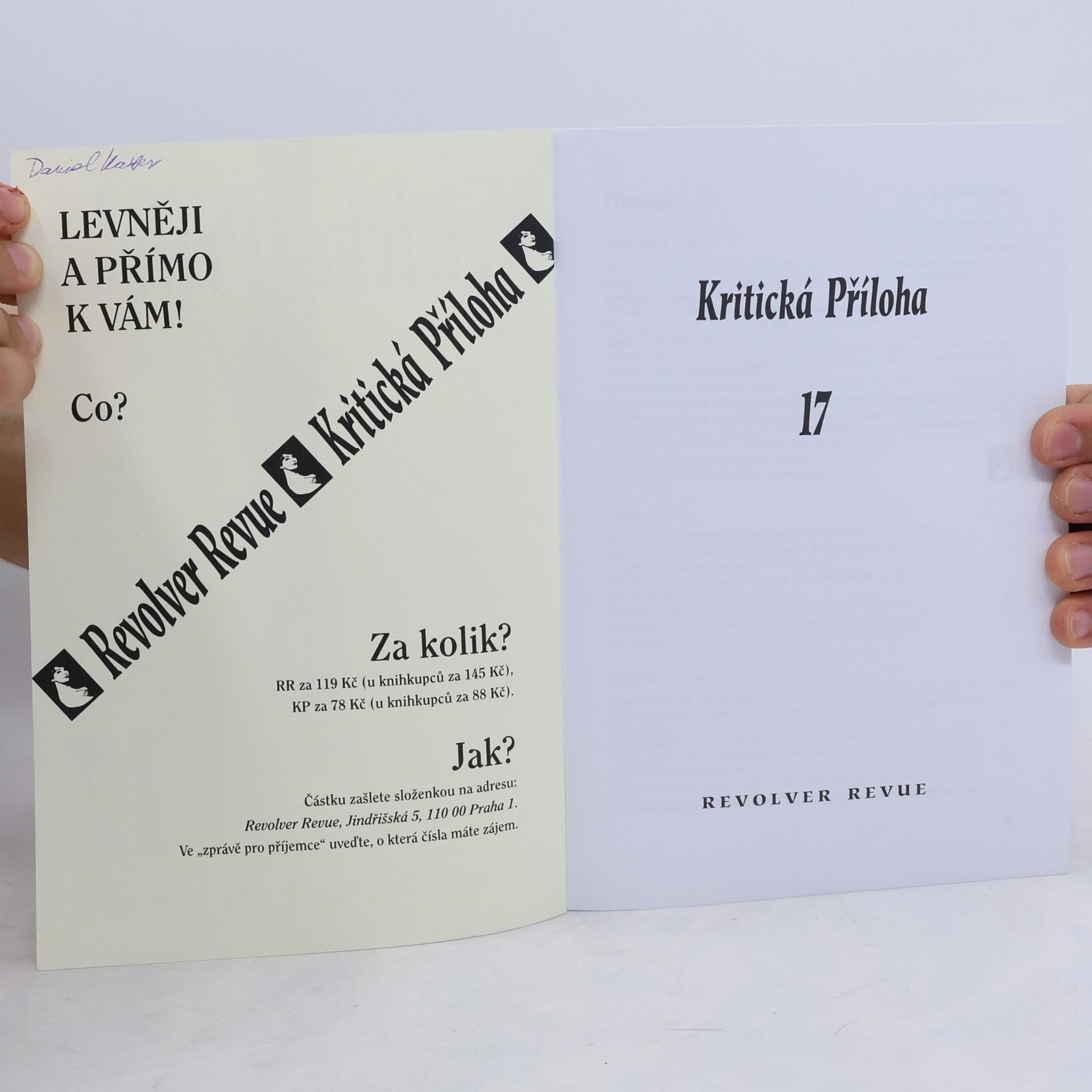 Collectif d'auteurs Kritická Příloha 17. Revolver Revue 6/2000