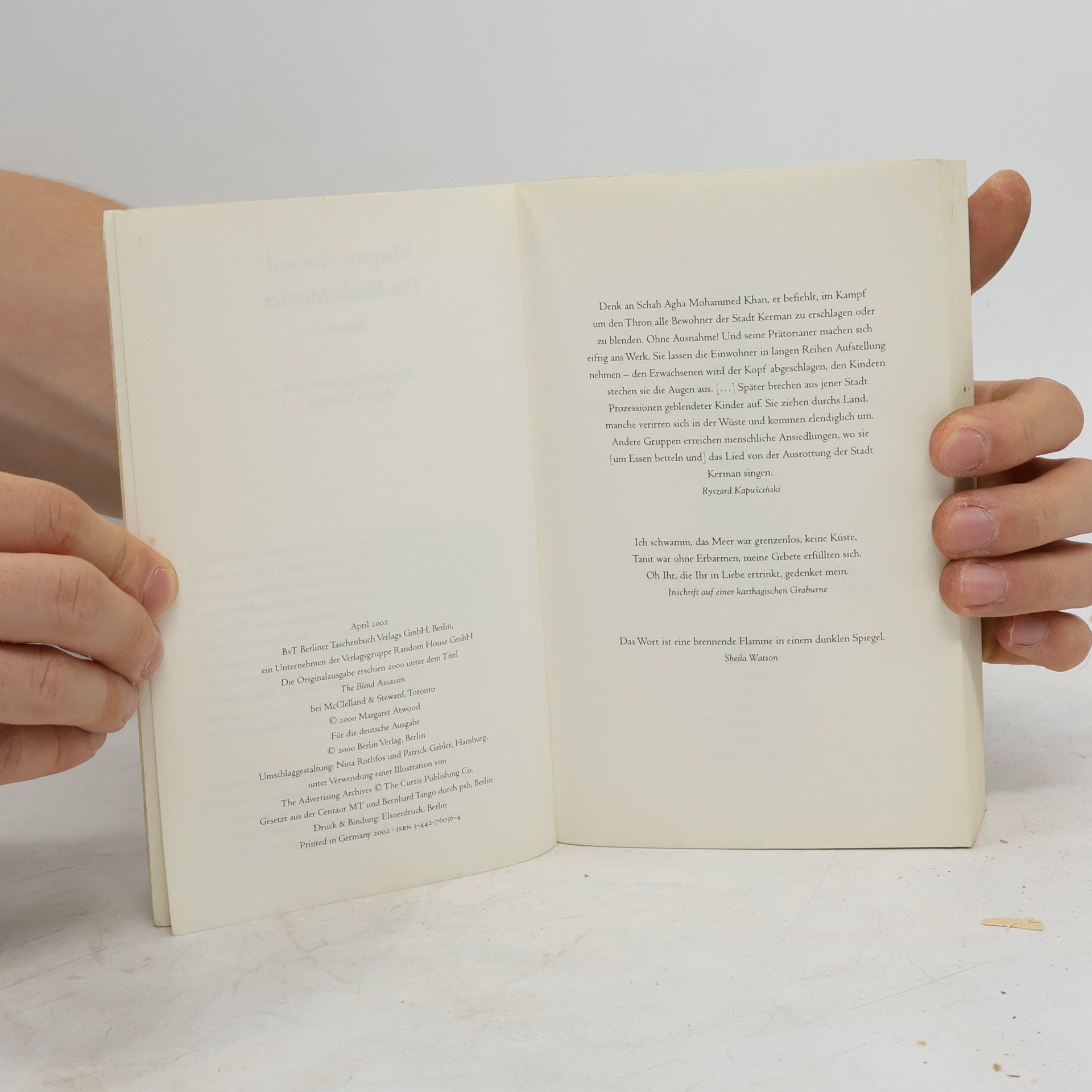 Margaret Atwood Der blinde Mörder
