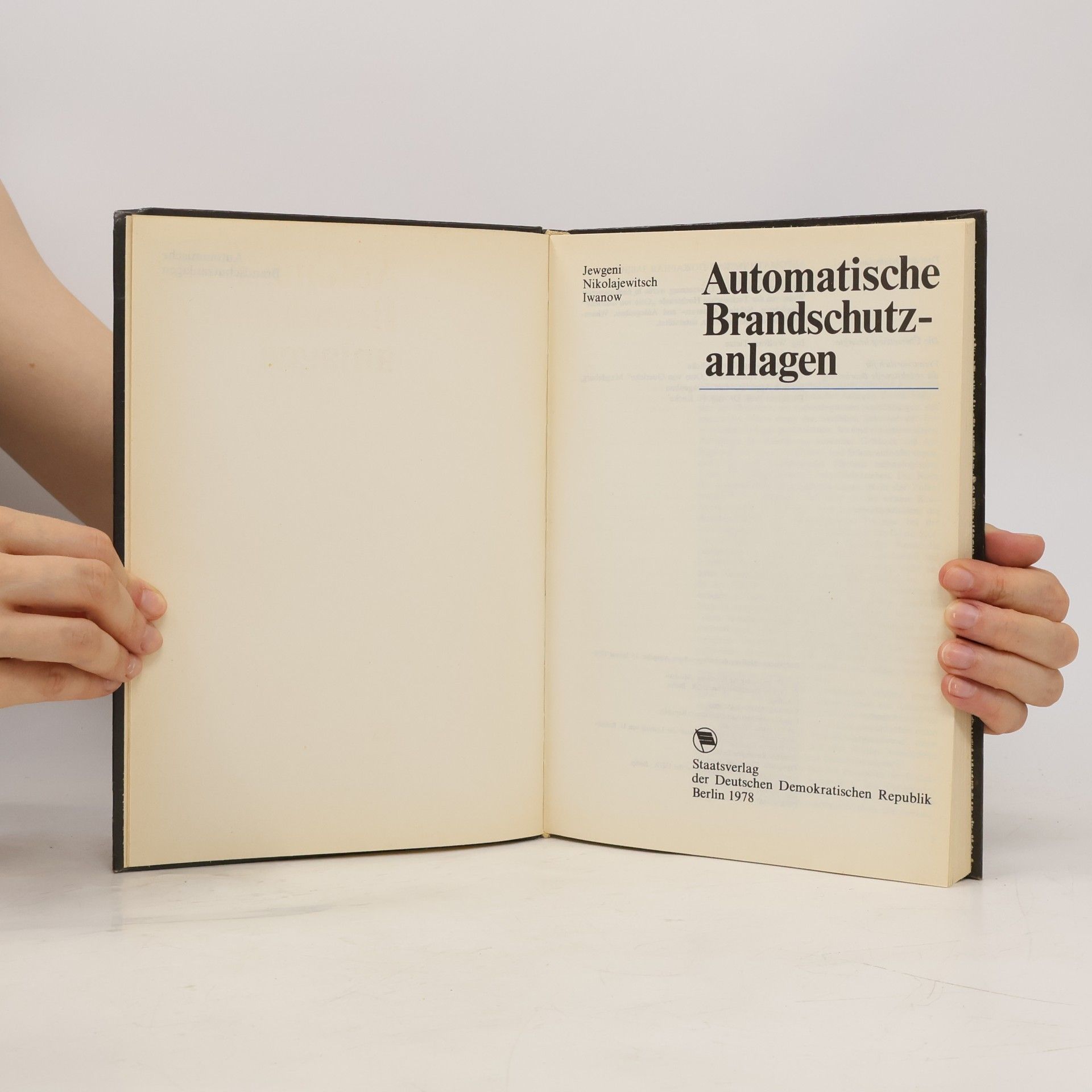 Jewgeni Nikolajewitsch Iwanow  Automatische Brandschutzanlagen