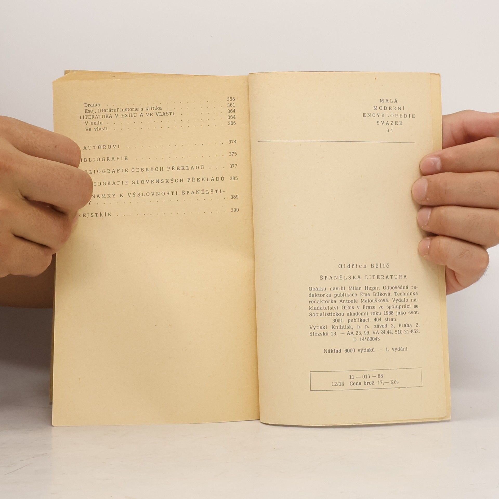 Oldřich Bělič Španělská literatura