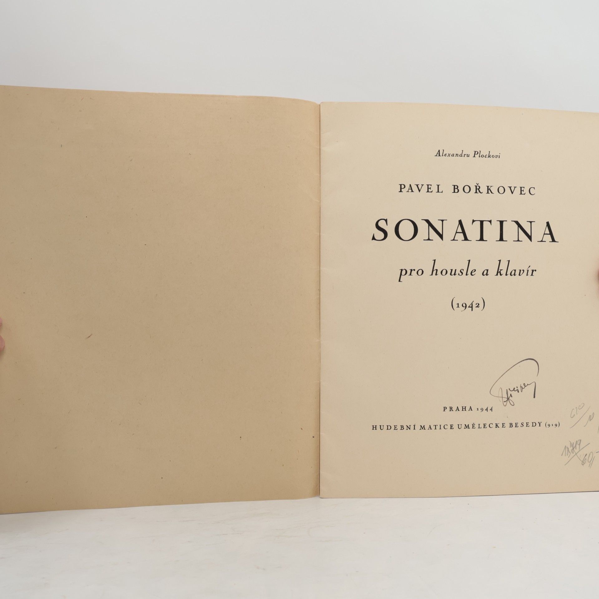 Pavel Bořkovec Sonatina pro housle a klavír (1942)