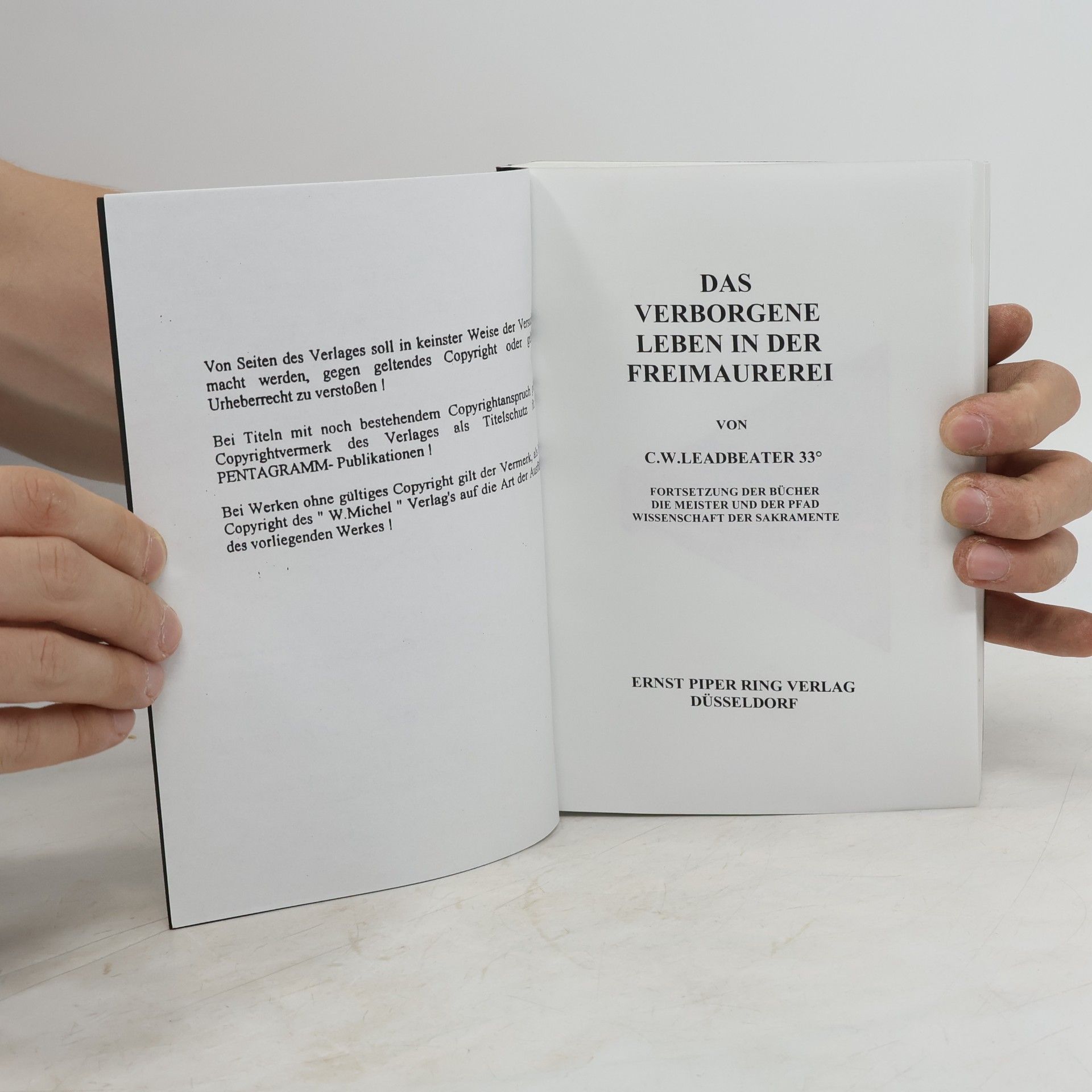 Charles Leadbeater Das verborgene Leben in der Freimaurerei