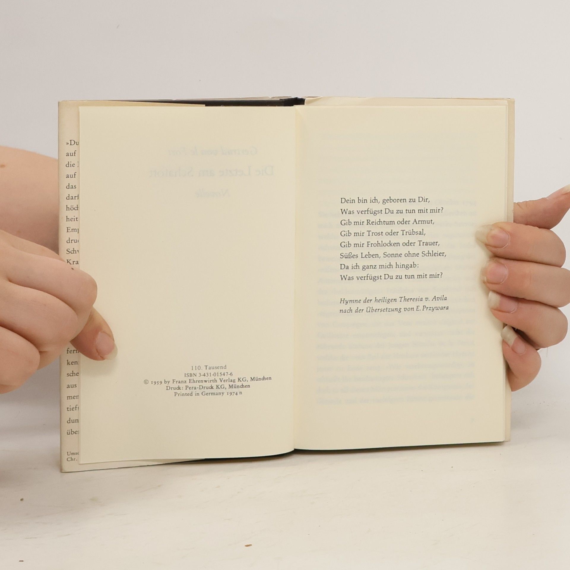 Gertrud von Le Fort Die Letzte am Schafott. Novelle