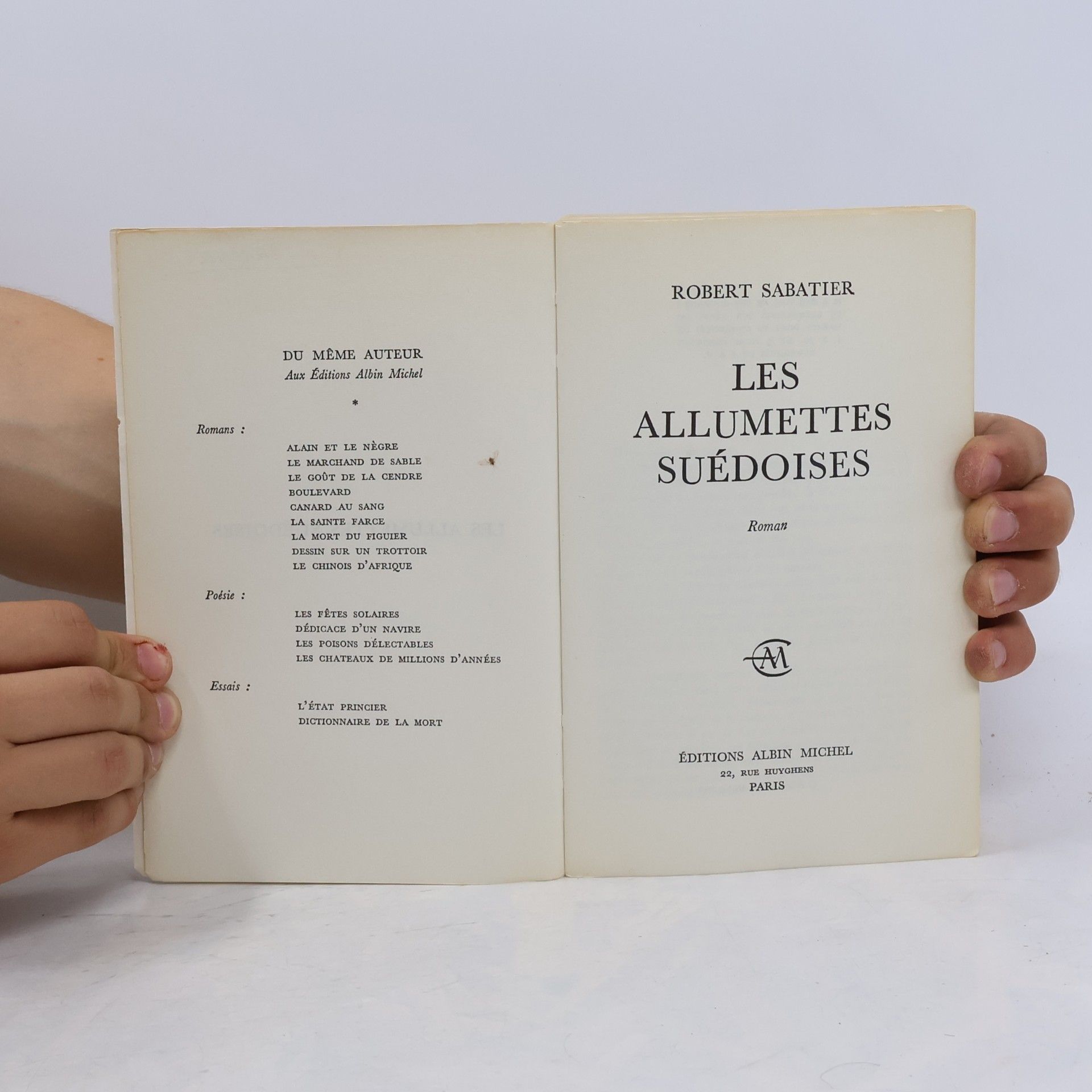 Robert Sabatier Les allumettes suédoises