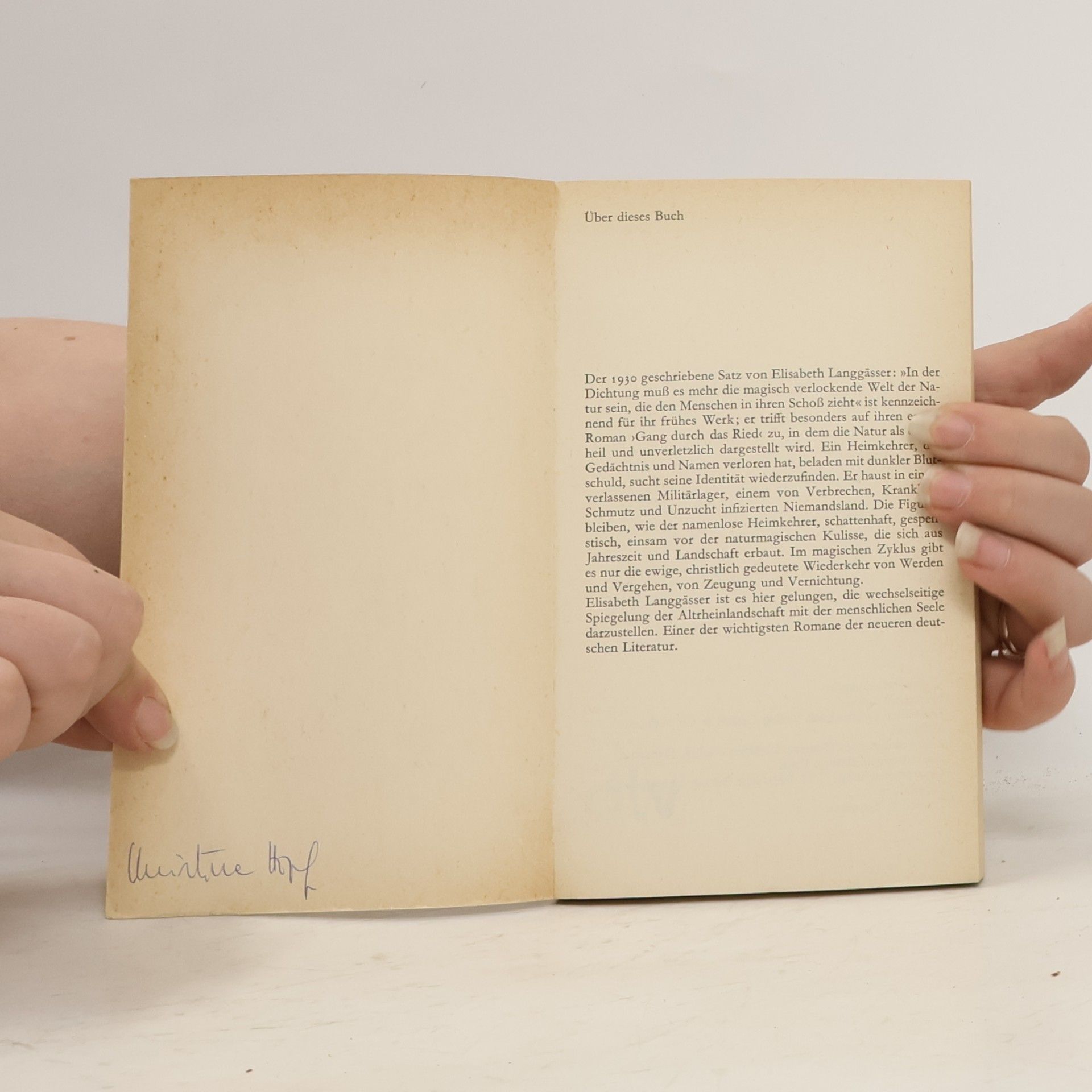 Elisabeth Langgässer Gang durch das Ried