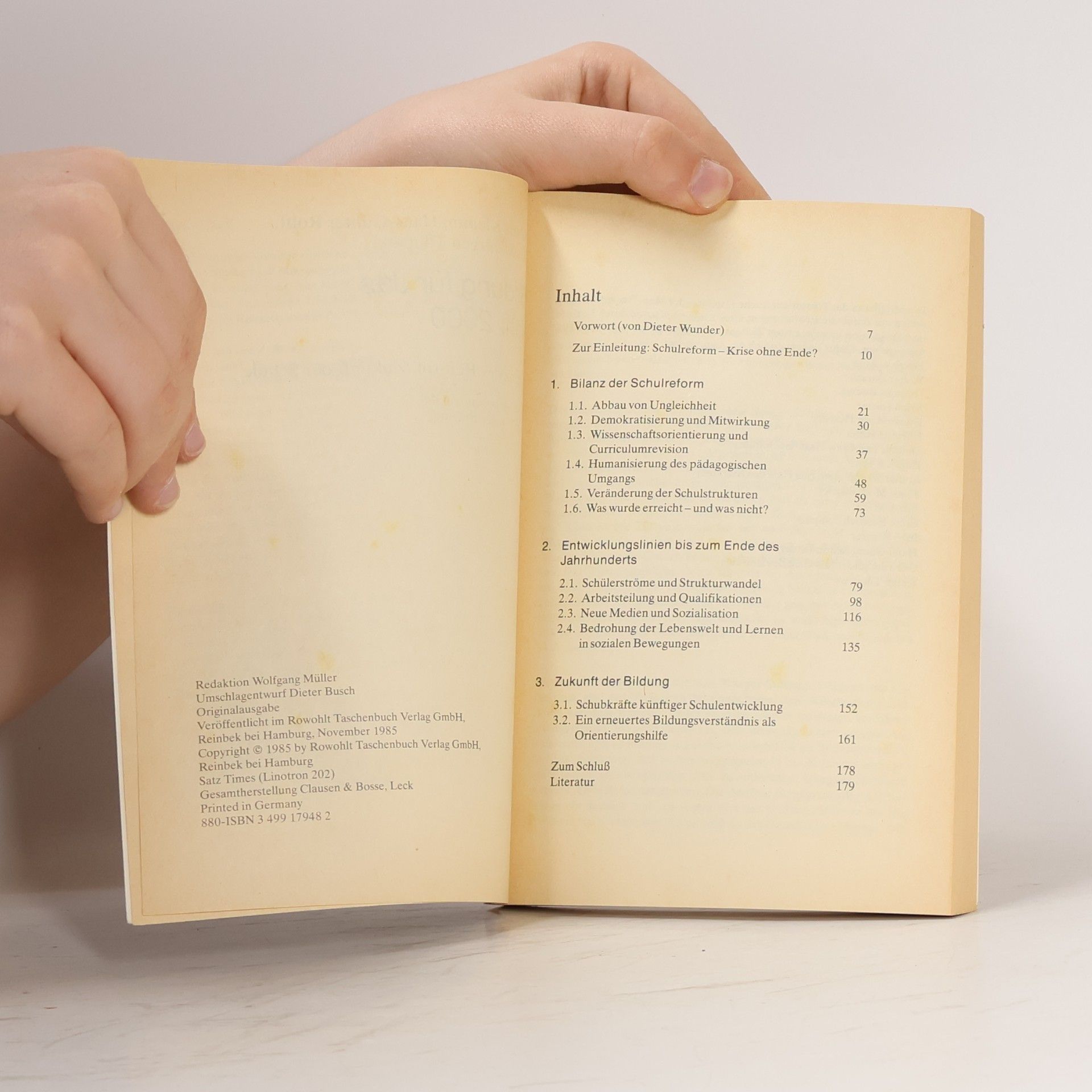 Klaus Klemm Rororo Sachbuch: Bildung für das Jahr 2000