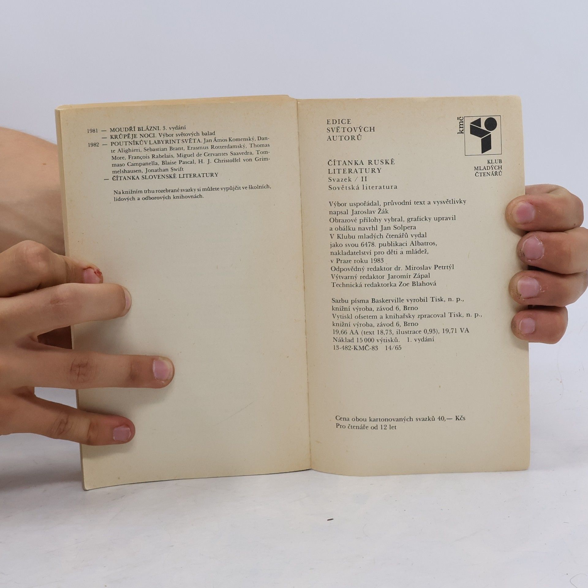 Jaroslav Žák Čítanka ruské literatury. Díl II.