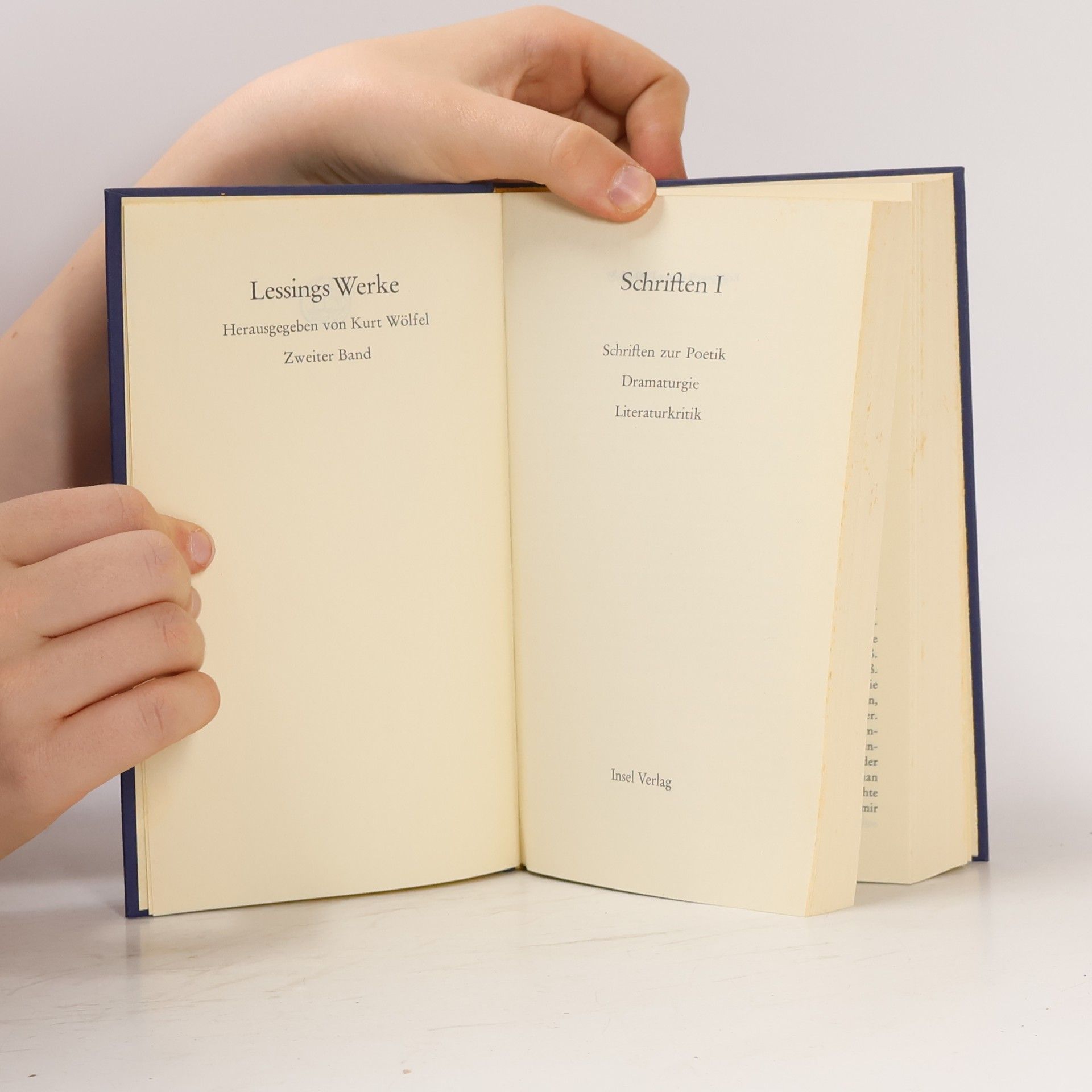 Gotthold Ephraim Lessing Lessing Werke. Band II. Schriften I