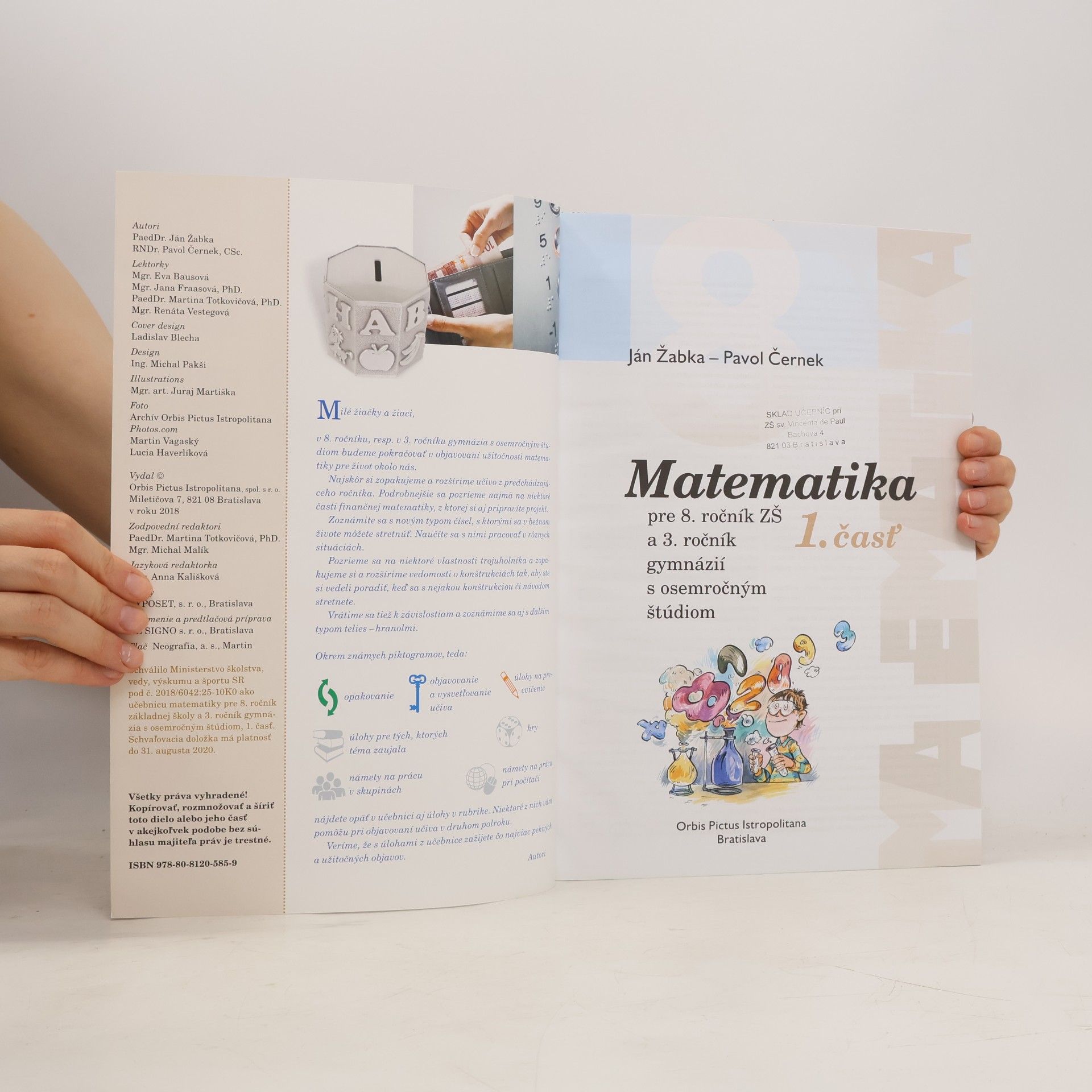 Ján Žabka Matematika pre 8. ročník ZŠ a 3. ročník gymnázií s osemročným štúdiom