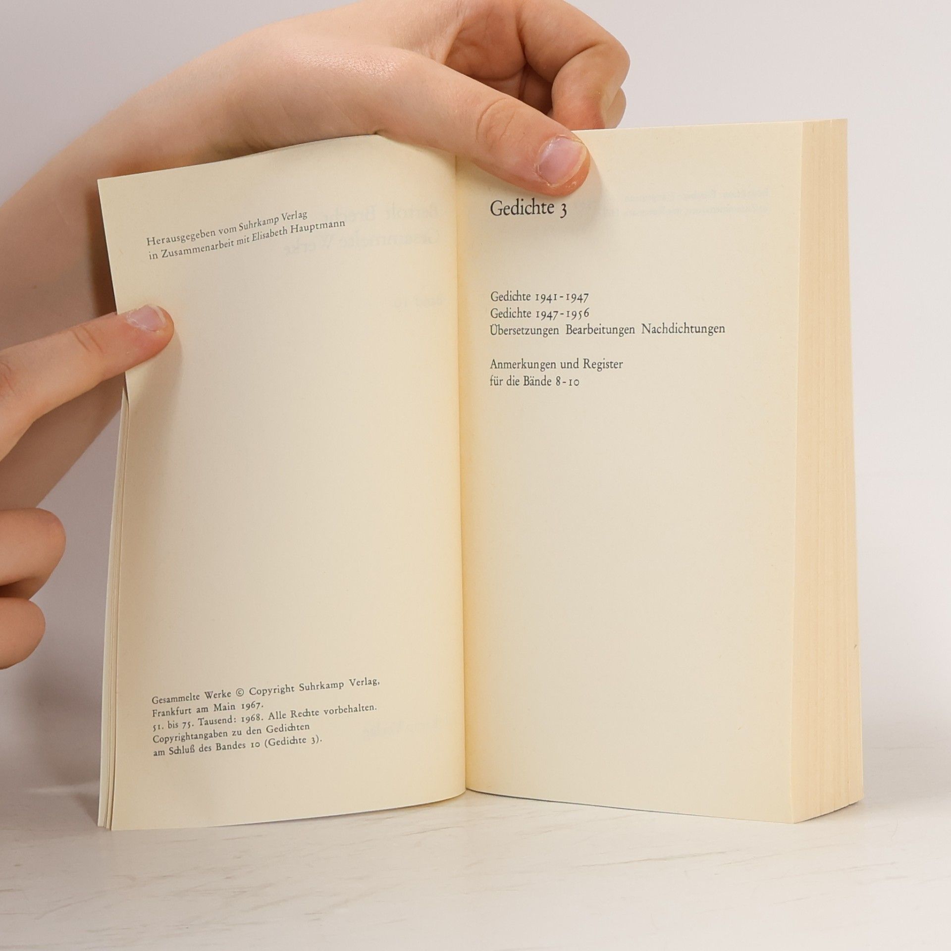Bertolt Brecht Gesammelte Werke 10. Gedichte 3