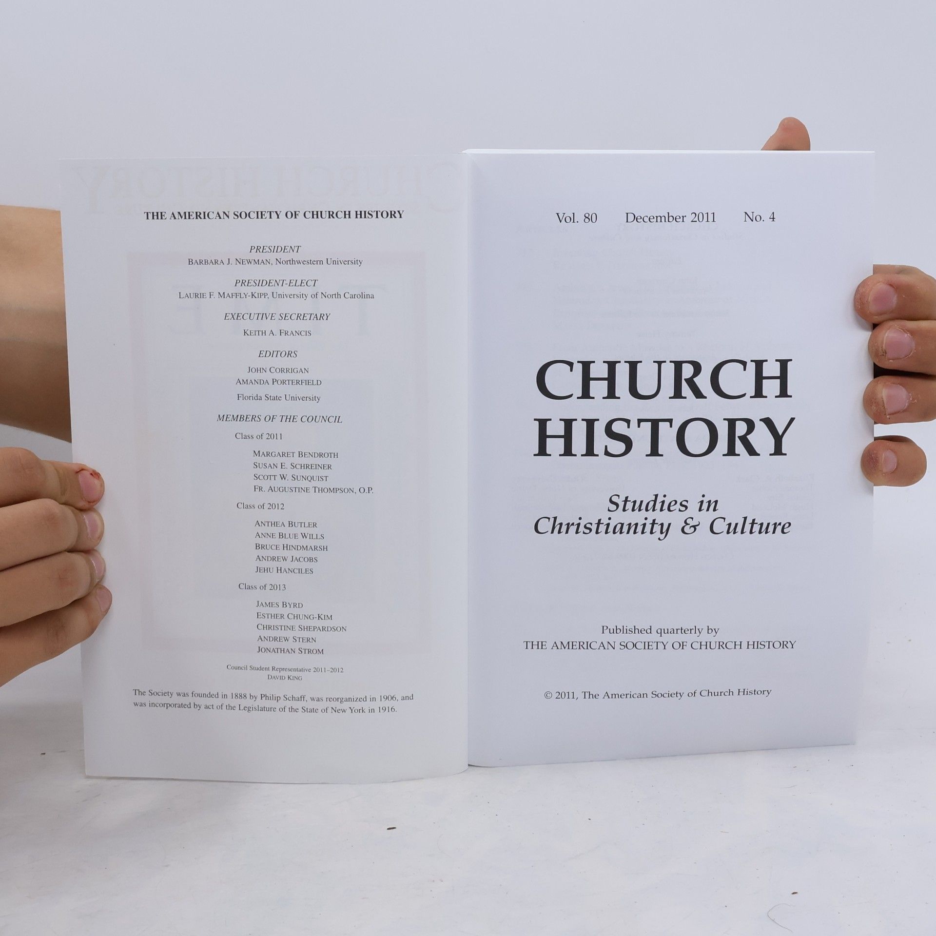Autorenkollektiv Church History: Studies in Christianity and Culture 80/2011