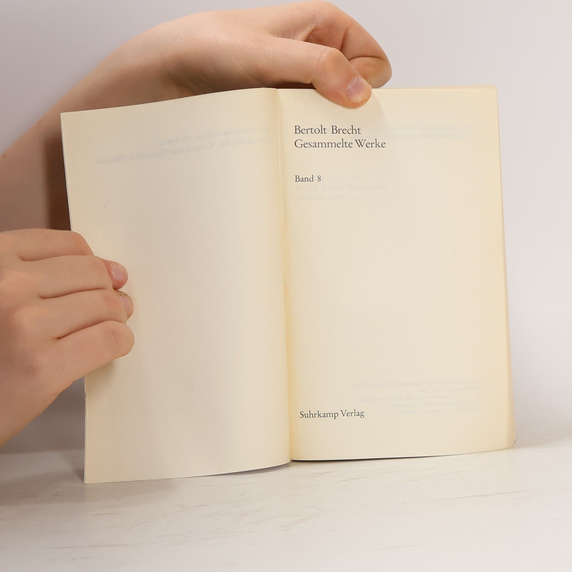 Bertolt Brecht Gesammelte Werke 8. Gedichte 1