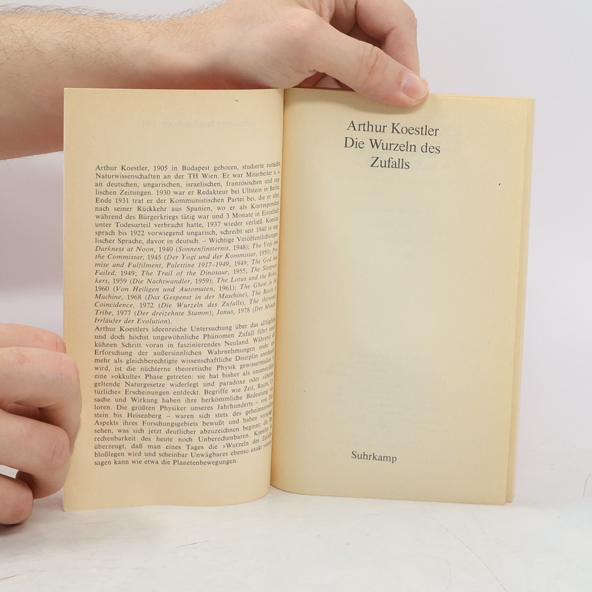 Arthur Koestler Die Wurzeln des Zufalls