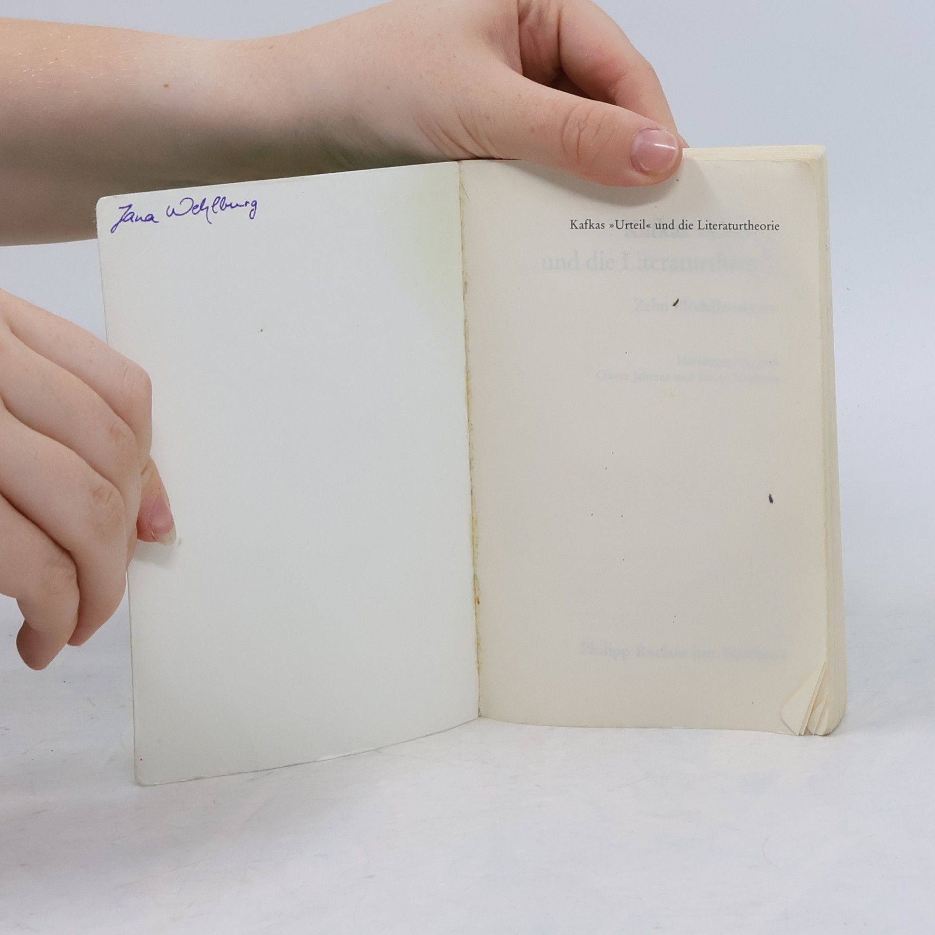 Oliver Jahraus Kafkas "Urteil" und die Literaturtheorie : zehn Modellanalysen