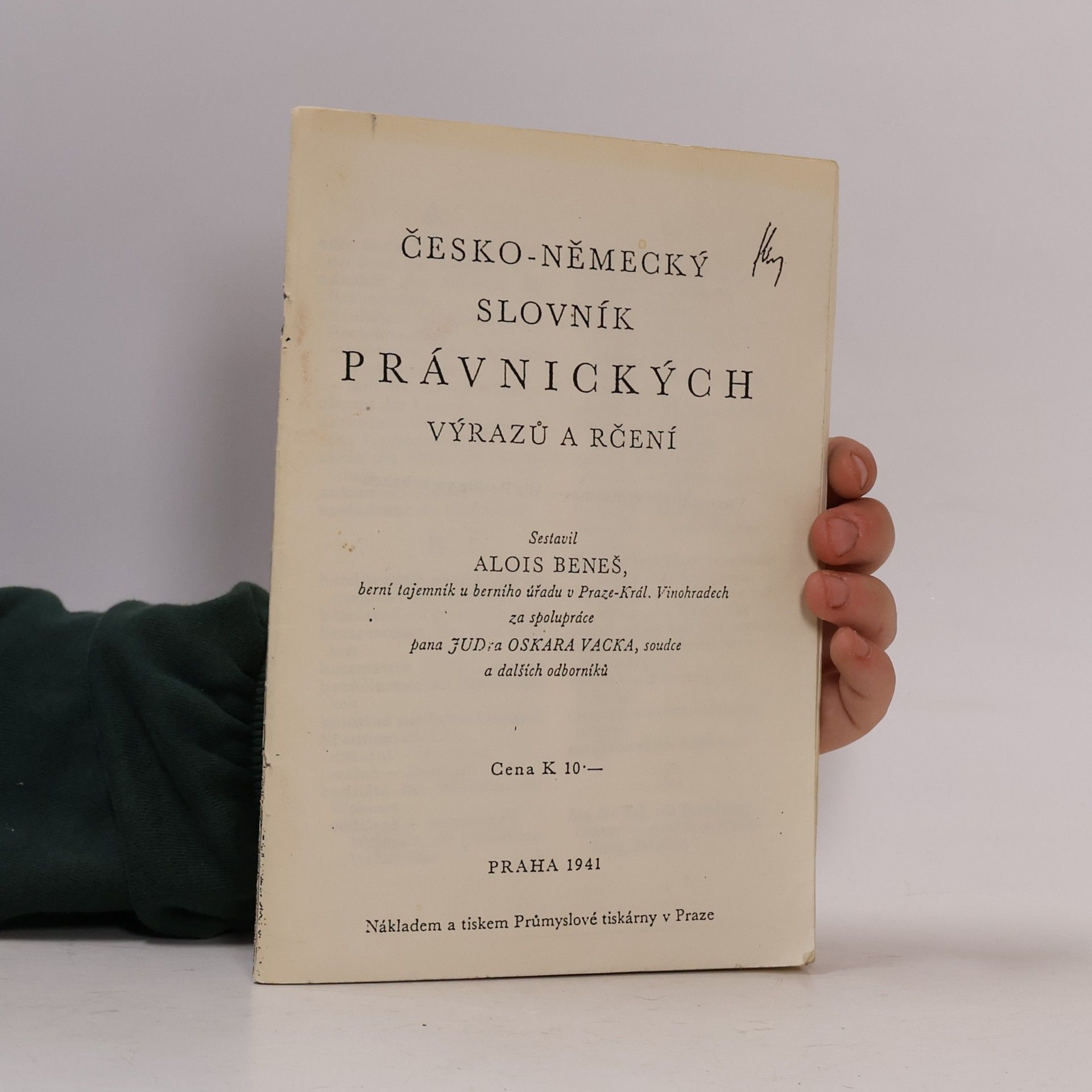 Antonín Beneš Česko-německý slovník právnických výrazů a rčení