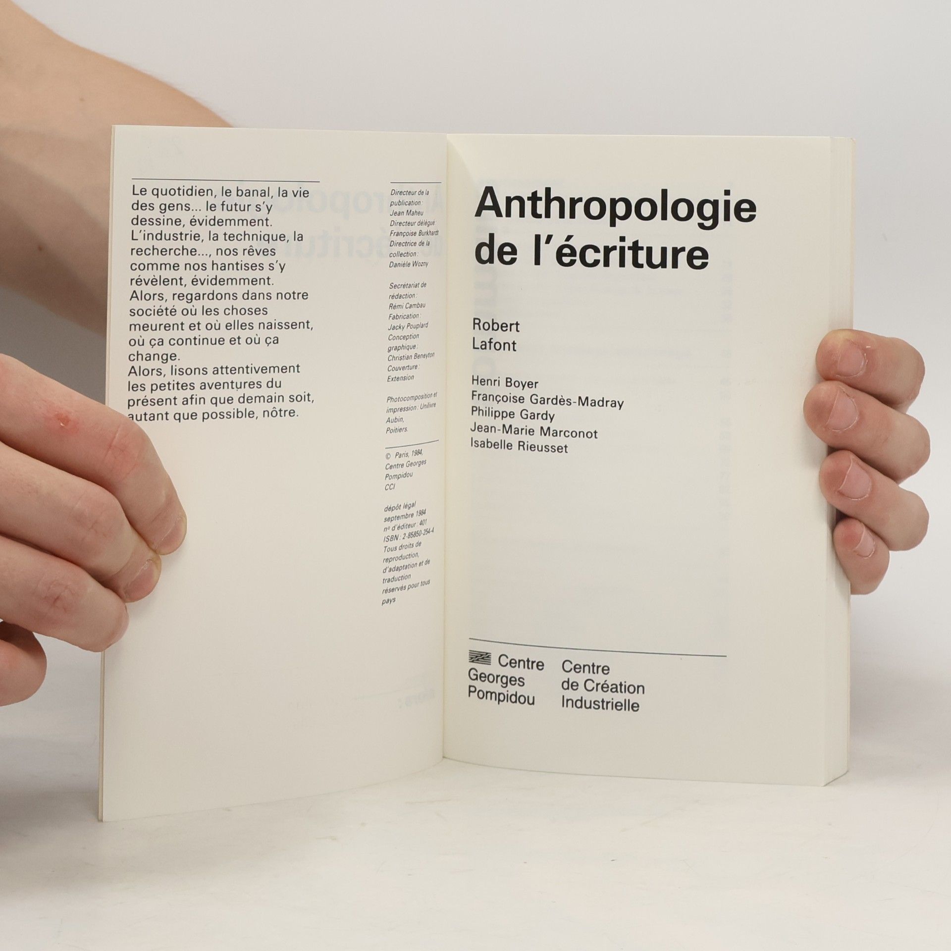 Robert Lafont Alors: - 5: Anthropologie de l'écriture