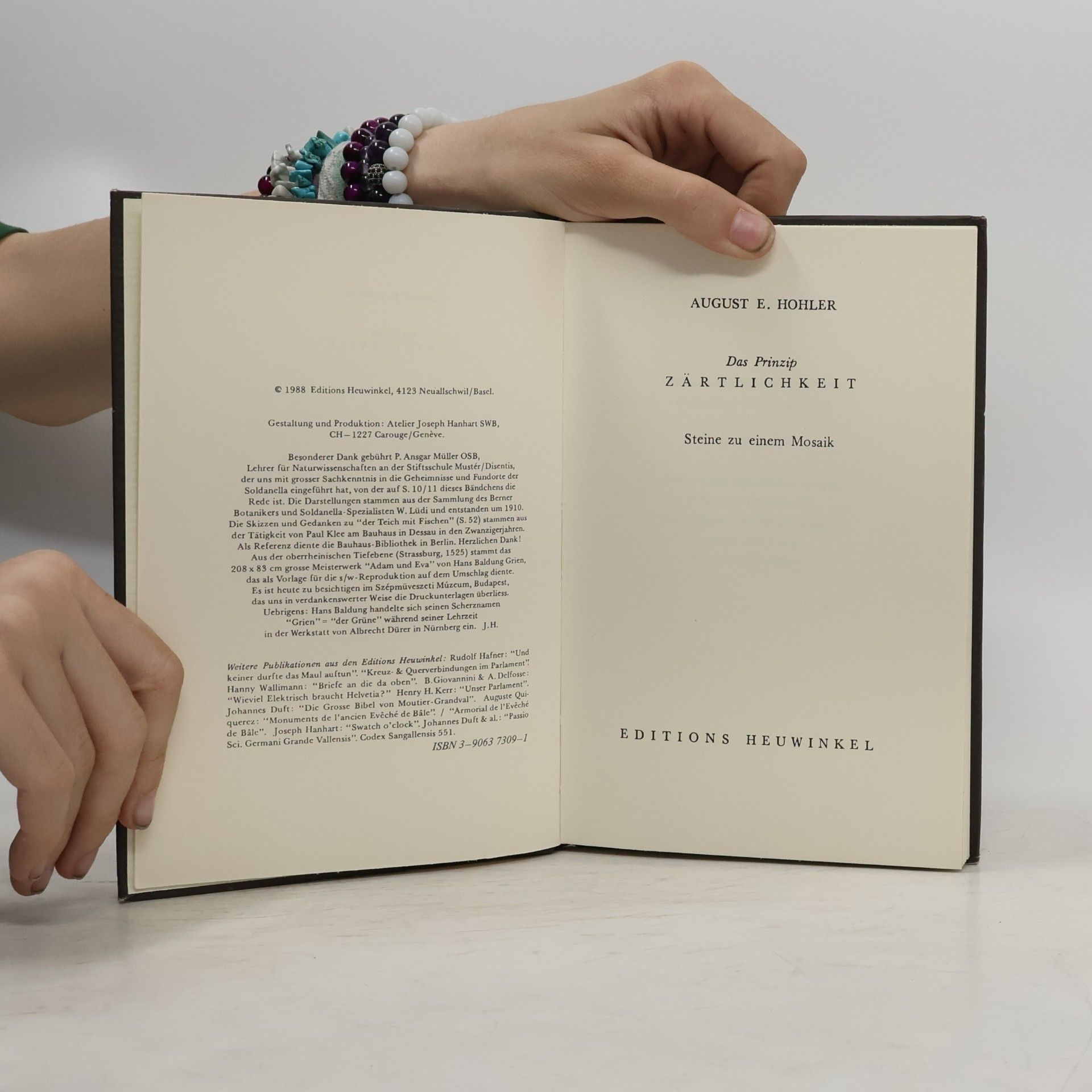 August E. Hohler Das Prinzip Zärtlichkeit