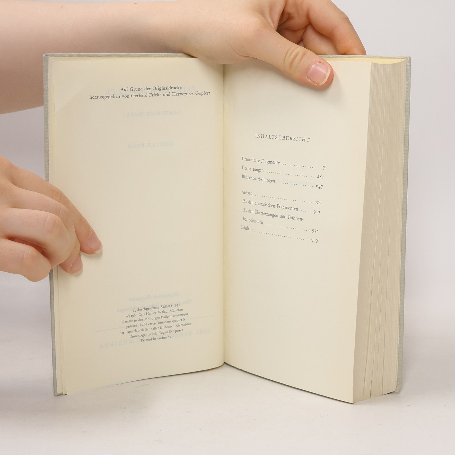 Friedrich Schiller Fragmente, Übersetzungen, Bühnenbearbeitungen