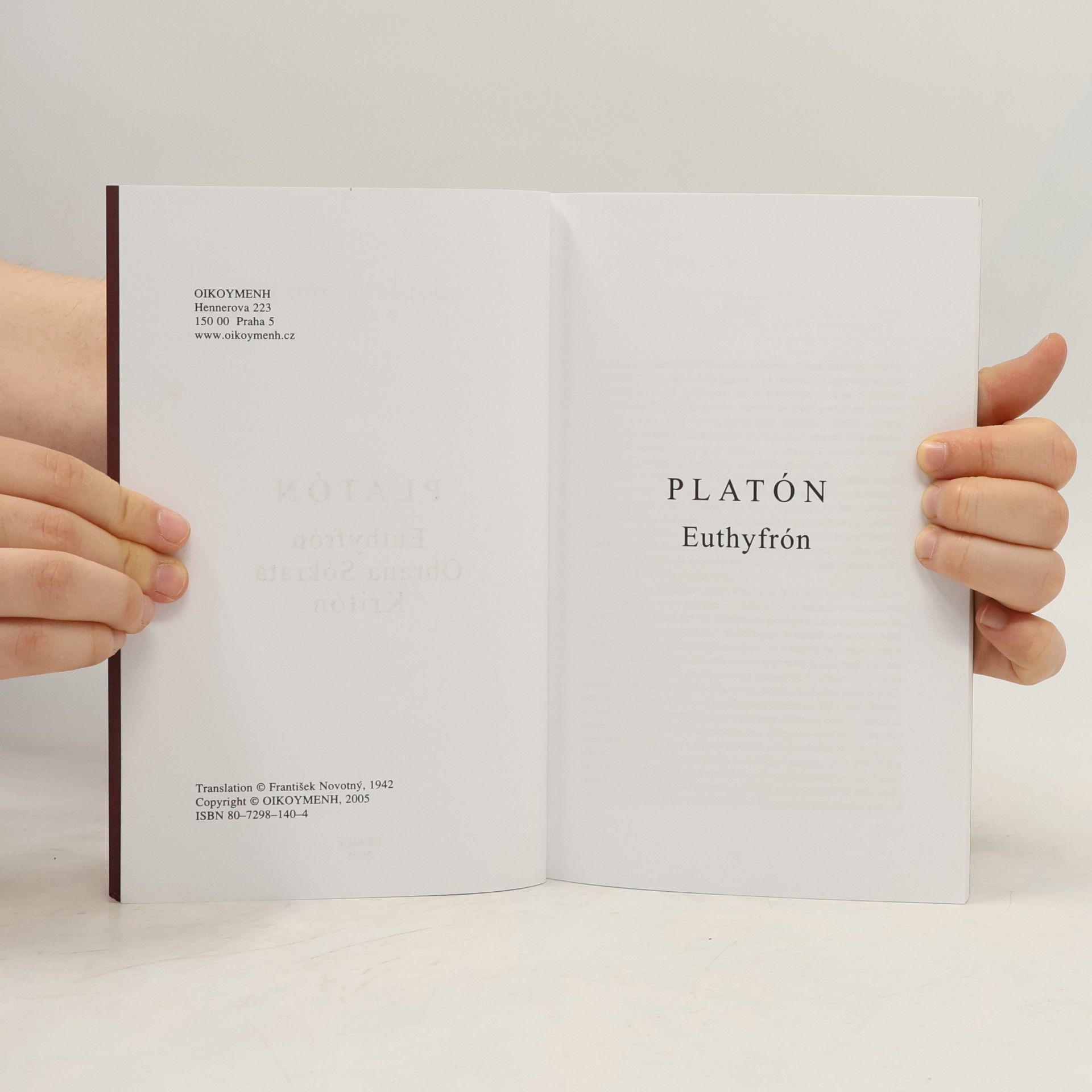 Platon Euthyfrón, Obrana Sókrata, Kritón