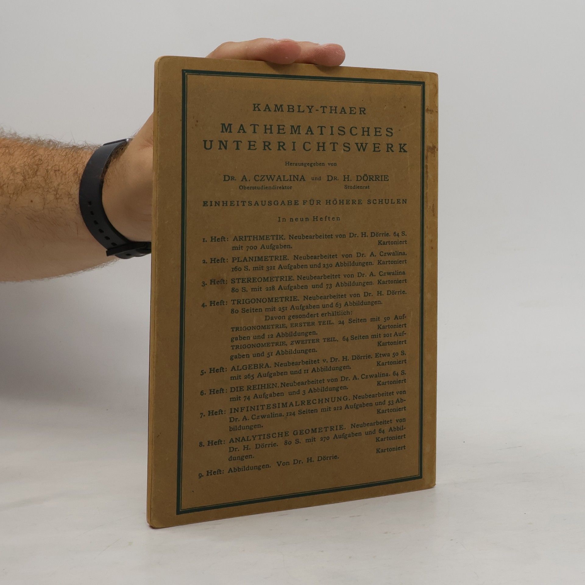 Dr. A. Czwalina Kambly-Thaer Mathematisches Unterrichtswerk 8