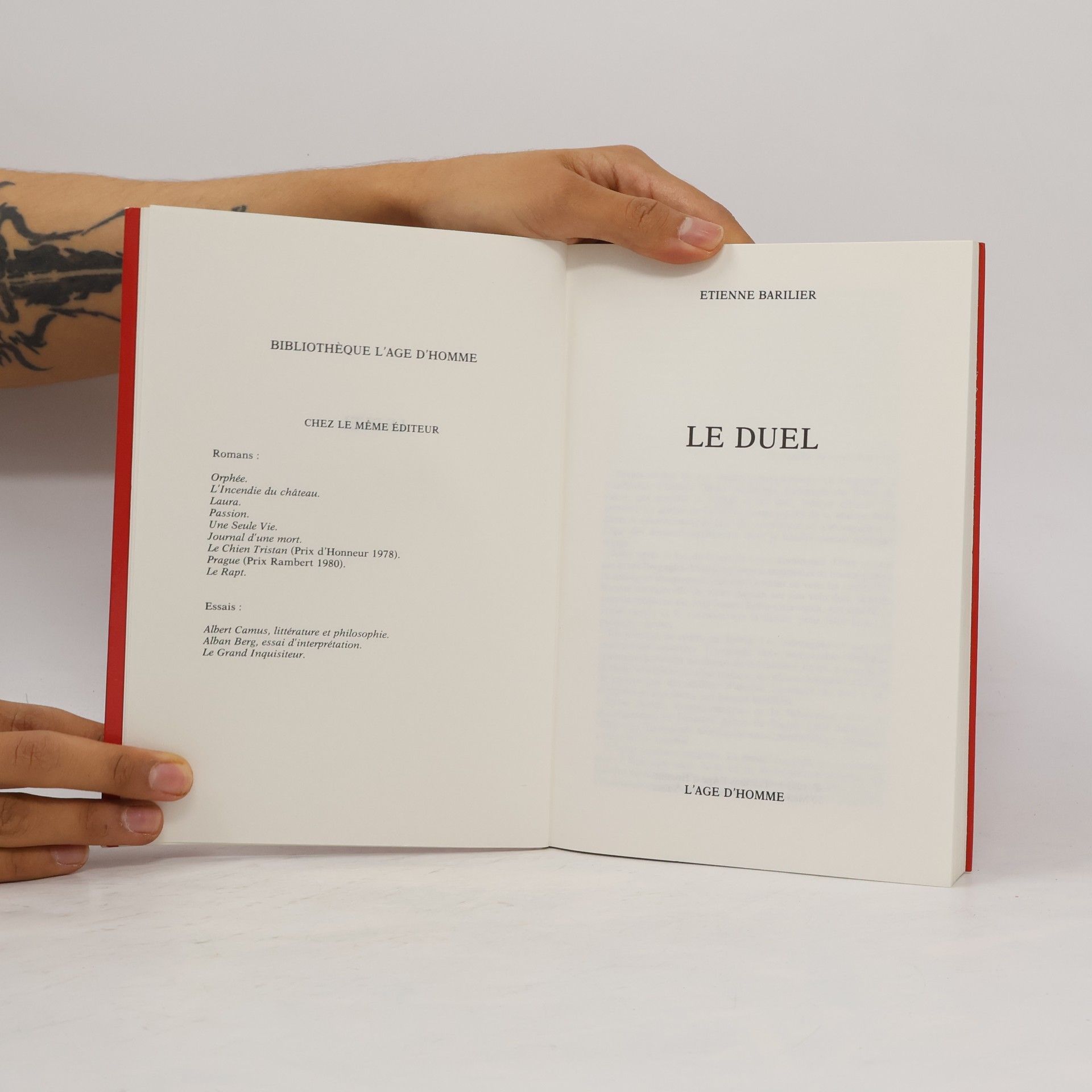 Etienne Barilier Le duel