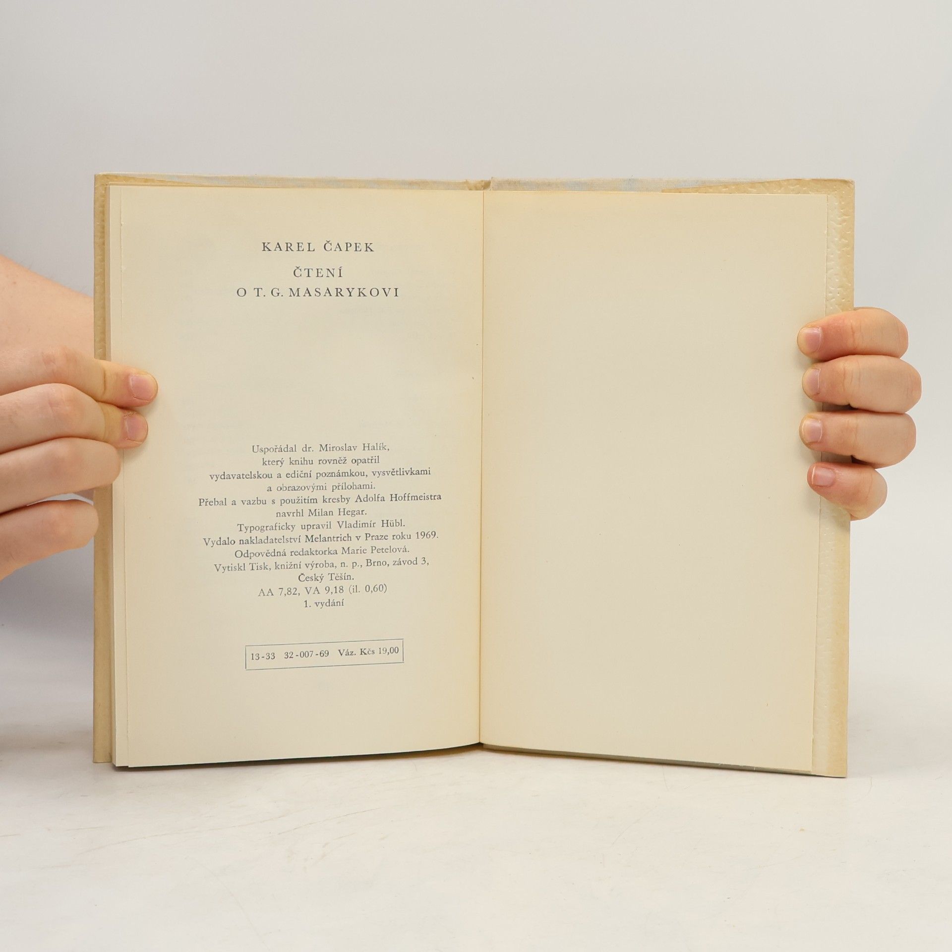 Karel Čapek Čtení o T. G. Masarykovi