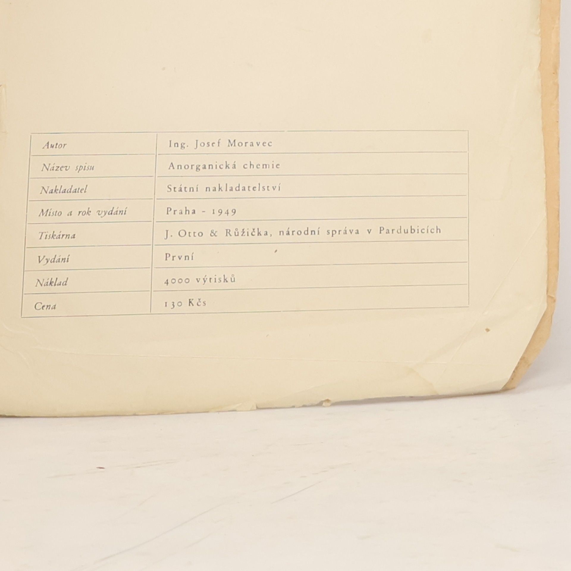 Josef Moravec Anorganická chemie