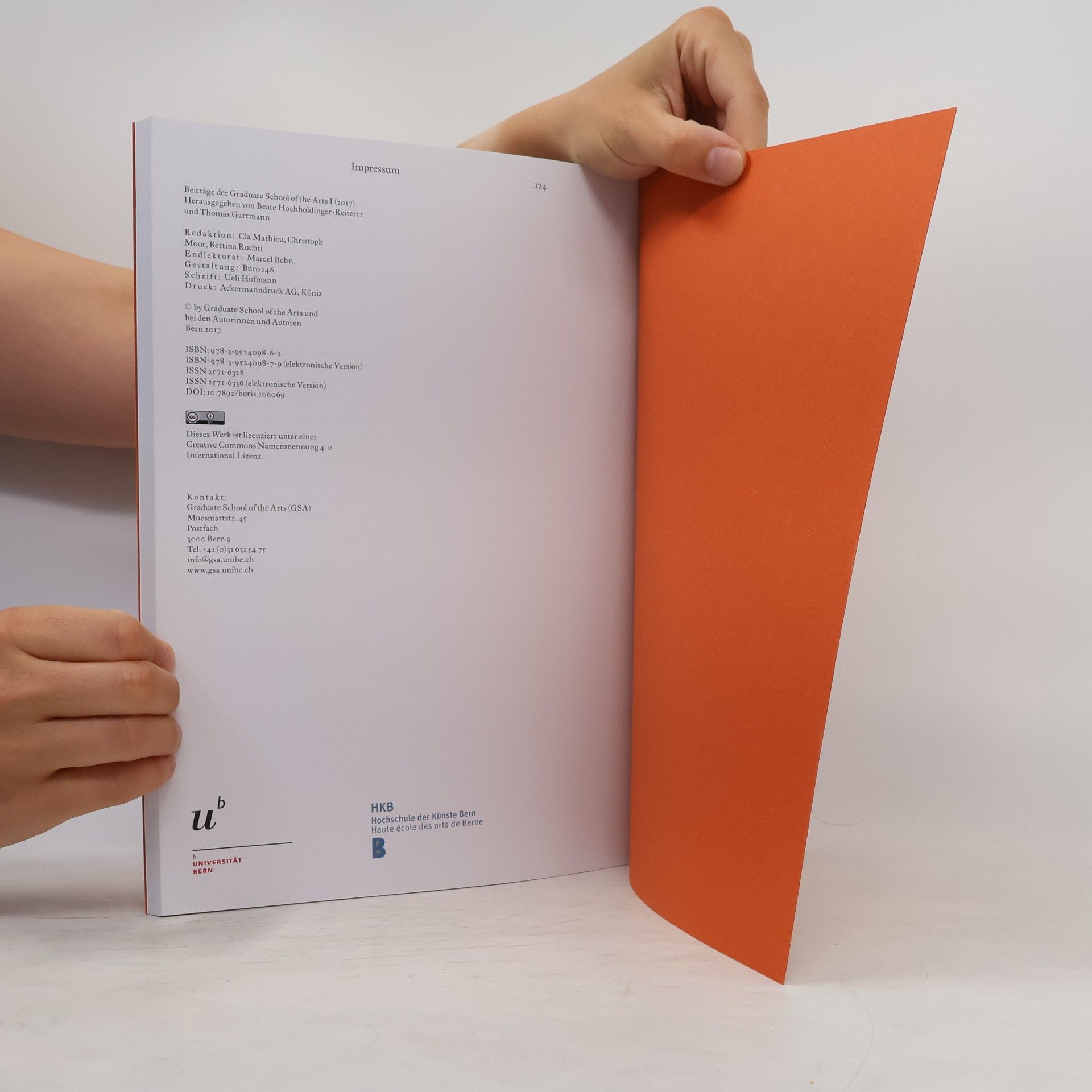 Beate Hochholdinger-Reiterer Beiträge der Graduate School of the Arts I 2017