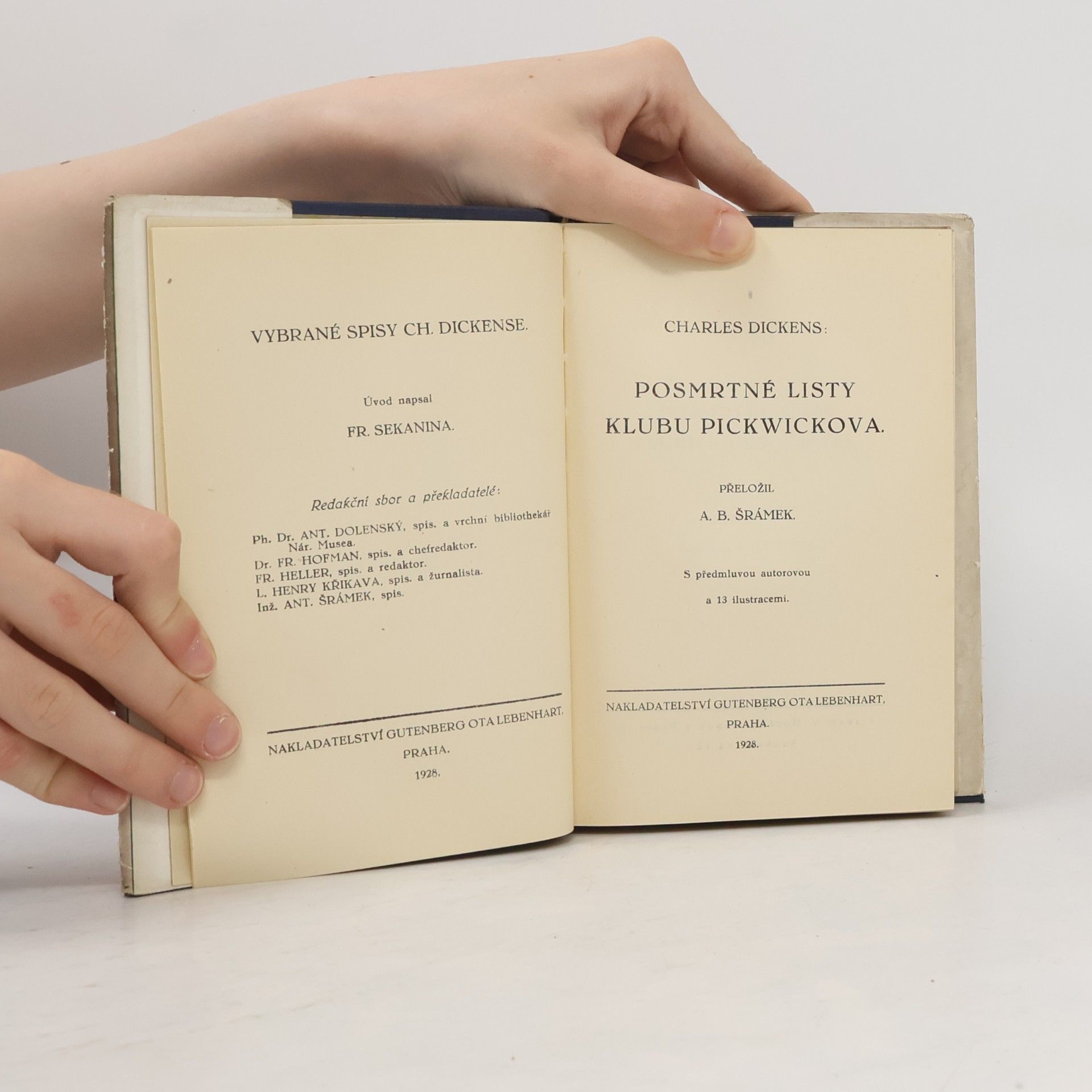 Charles Dickens Posmrtné listy Klubu Pickwickova