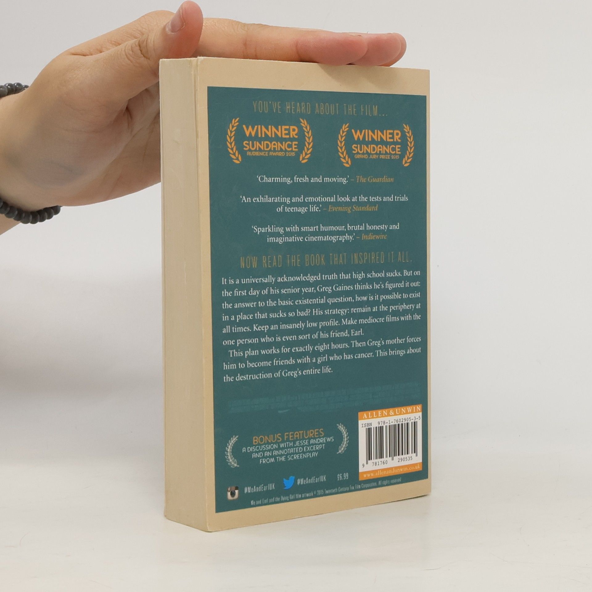 Jesse Andrews Me and Earl and the Dying Girl, Film Tie-in. Ich und Earl und das sterbende Mädchen, englische Ausgabe