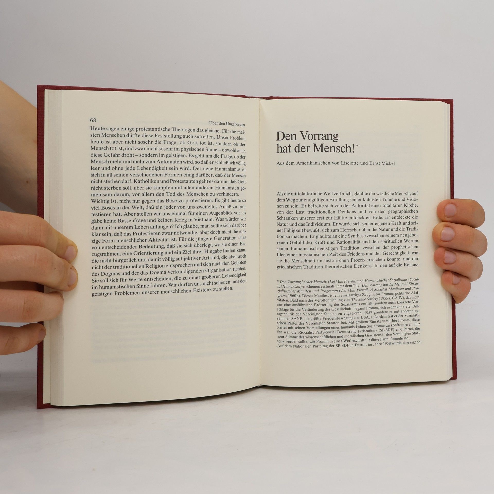 Erich Fromm Über den Ungehorsam und andere Essays